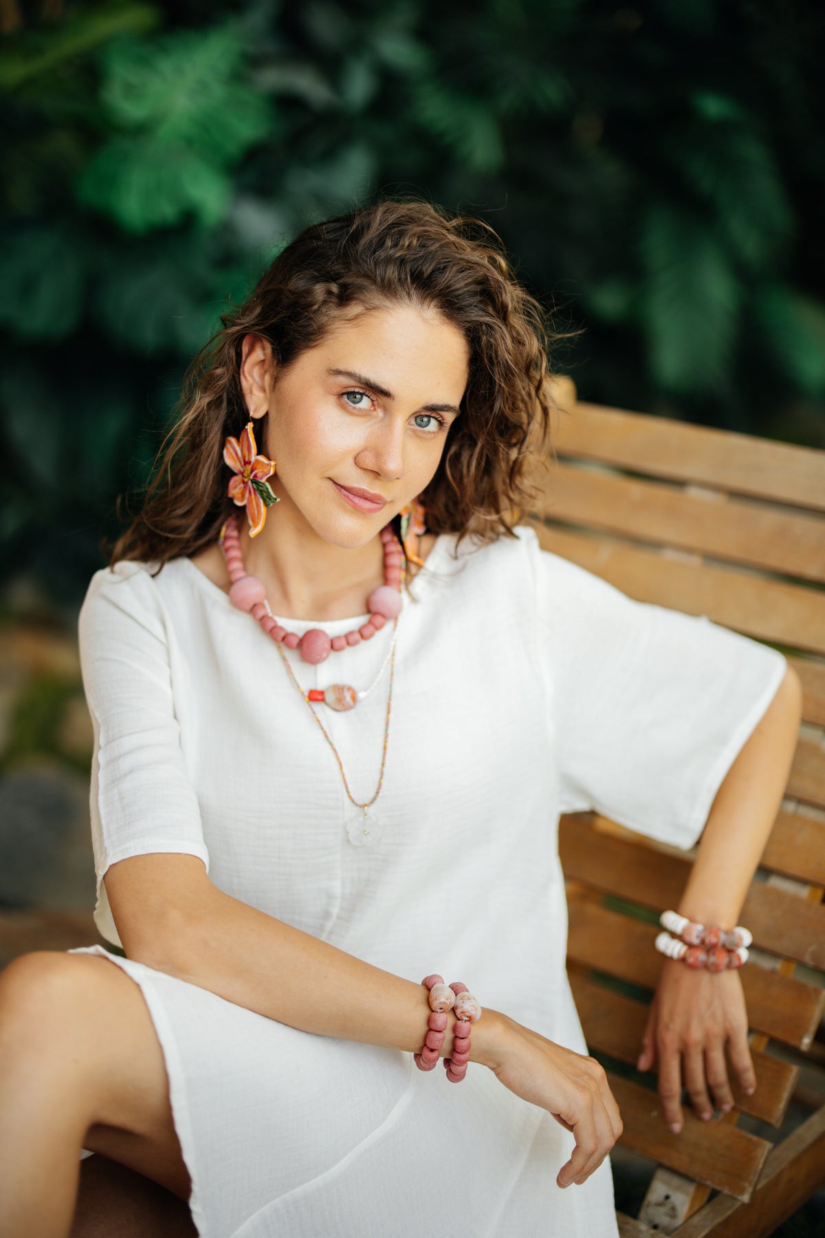 MOANI - Floral Dangle Statement Earrings