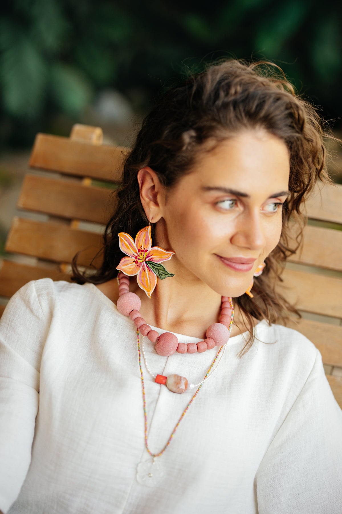 MOANI - Floral Dangle Statement Earrings