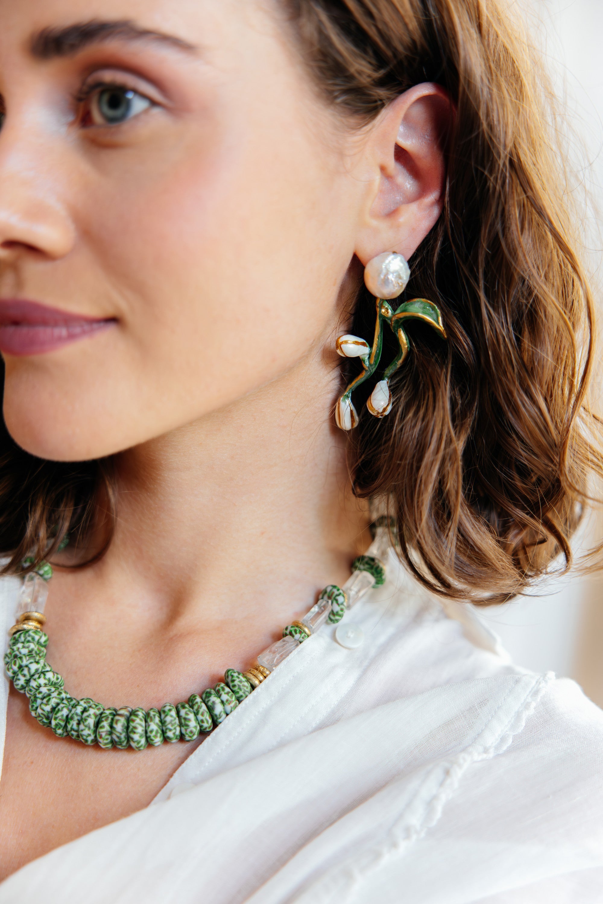 CALLARA - Pearl Detailed Bud Earring - A/W 25-26 Silent Reverie