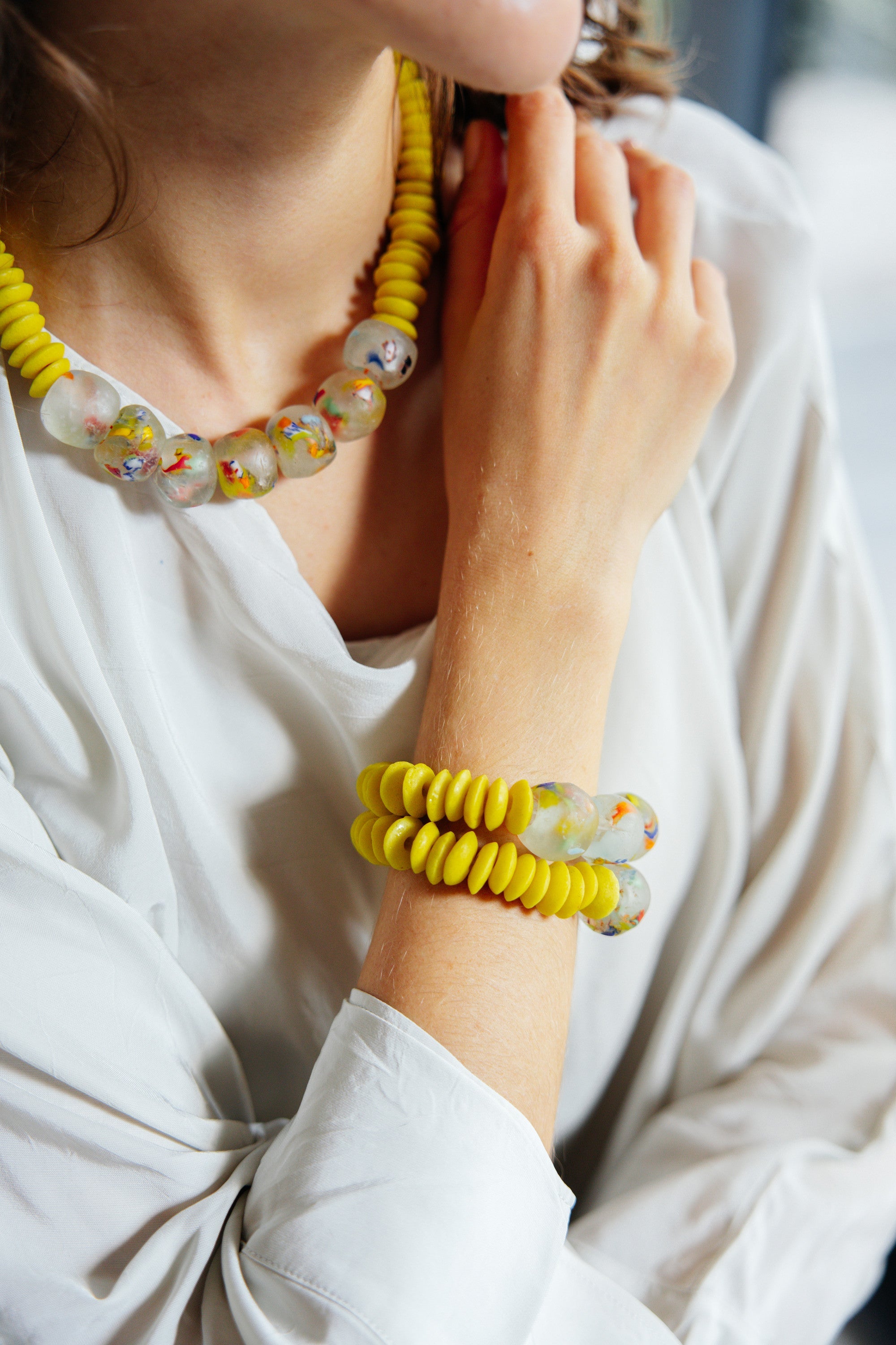 No.1 - Colorful African Glass Beaded Bracelet - A/W 25-26 Silent Reverie