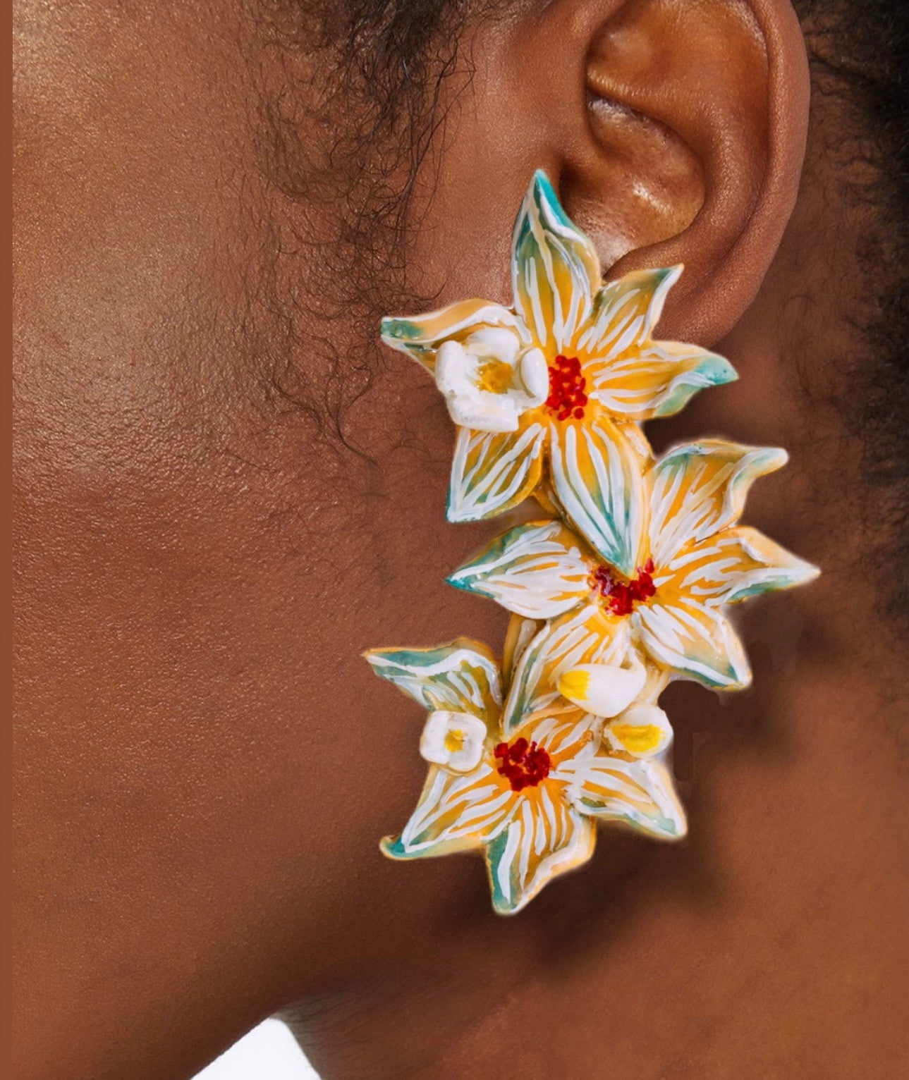 LYKIA - Large Flower Shaped Earring