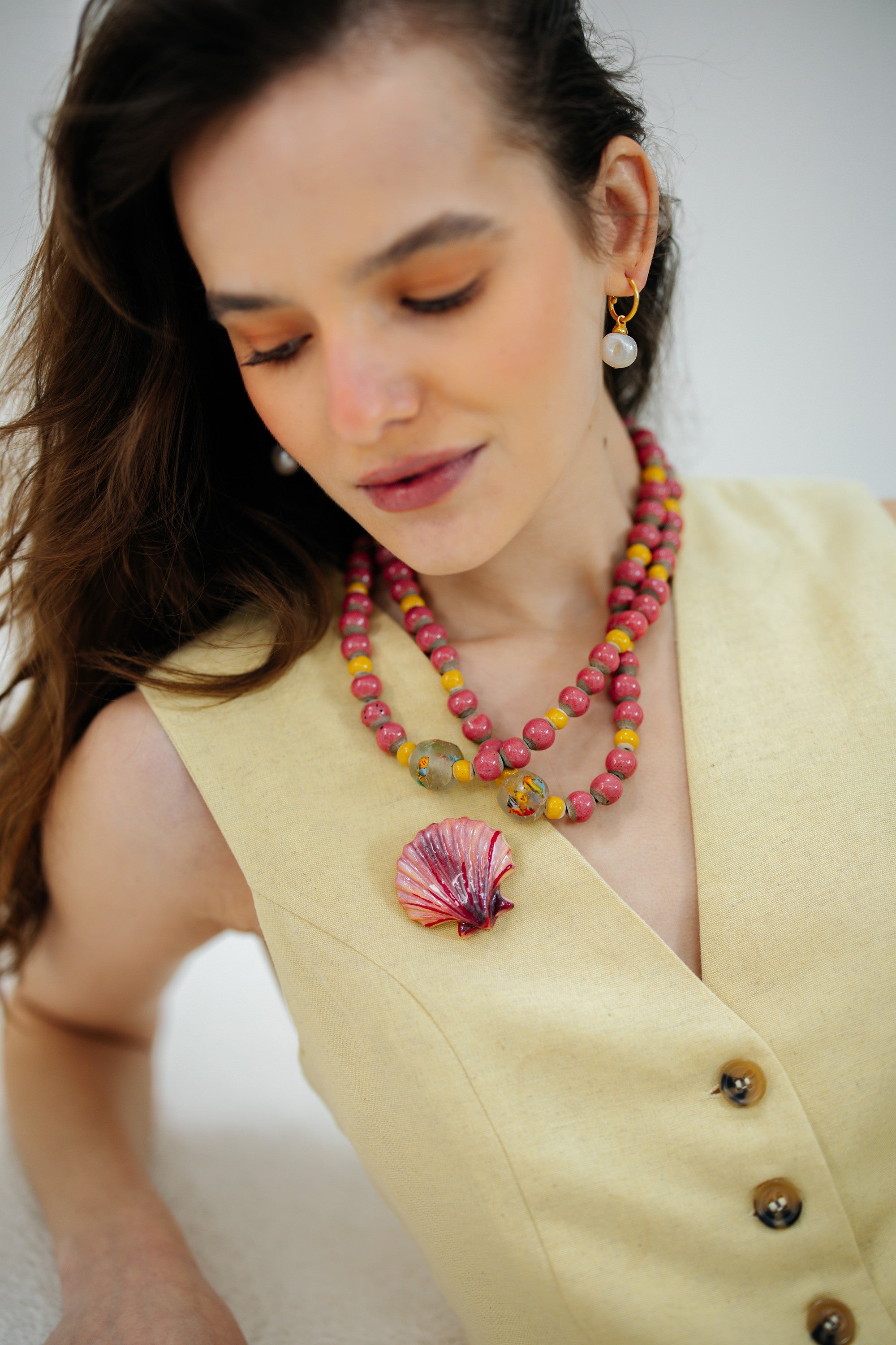 CORAL SHELL - Polymer Clay Brooch - S/S '26
