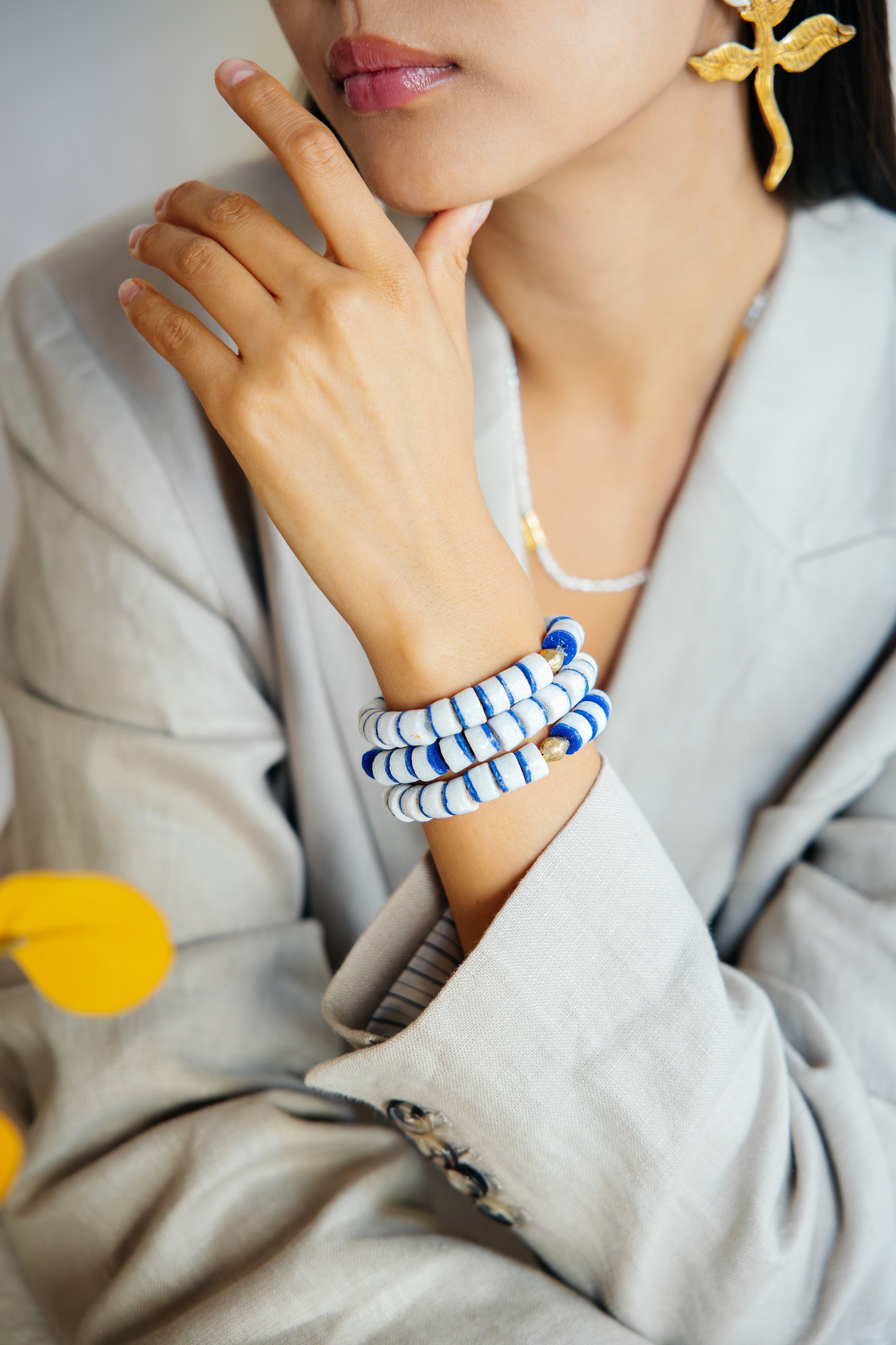 No.9 - African Beaded Bracelet with Brass - A/W 25-26 Silent Reverie