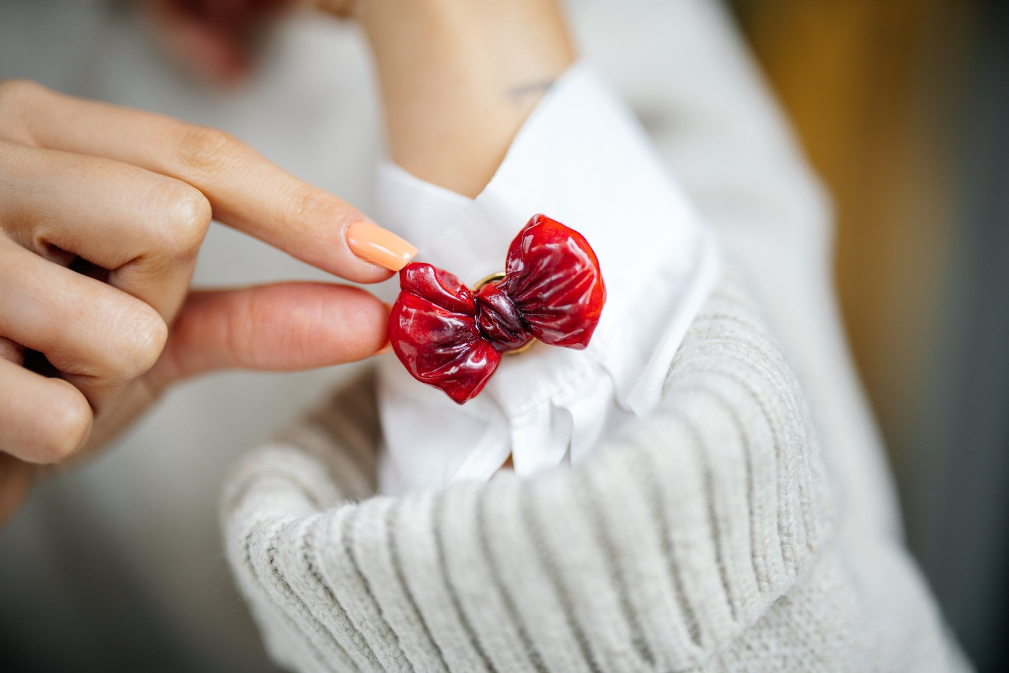 DAINTY-Bow Button Cover Pair