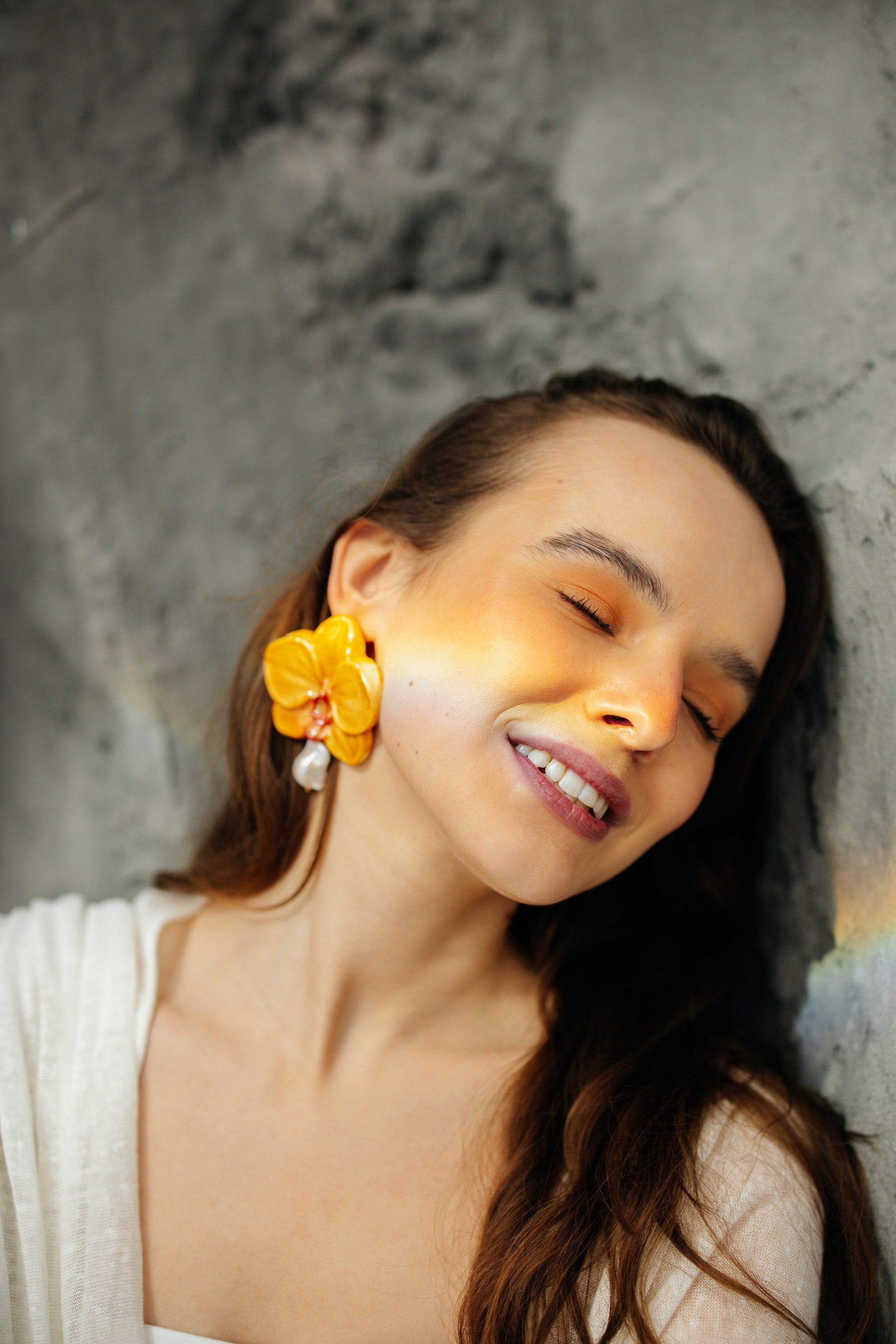 SUNSET ORCHID - Baroque Pearl Orchid Earrings - S/S '26