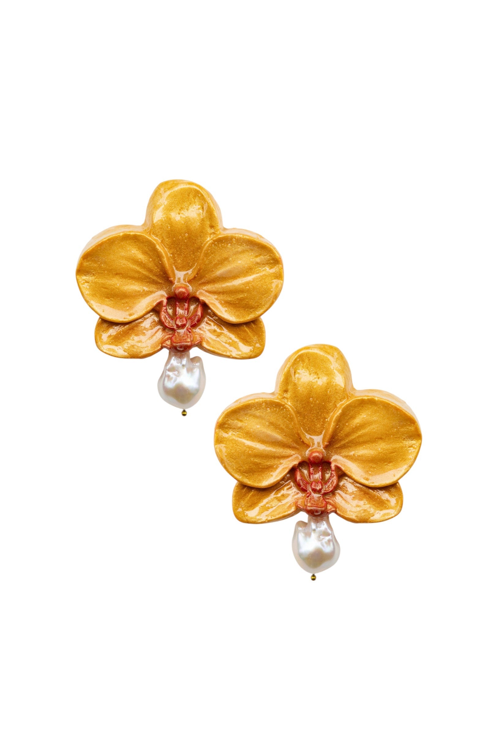 SUNSET ORCHID - Baroque Pearl Orchid Earrings - S/S '26
