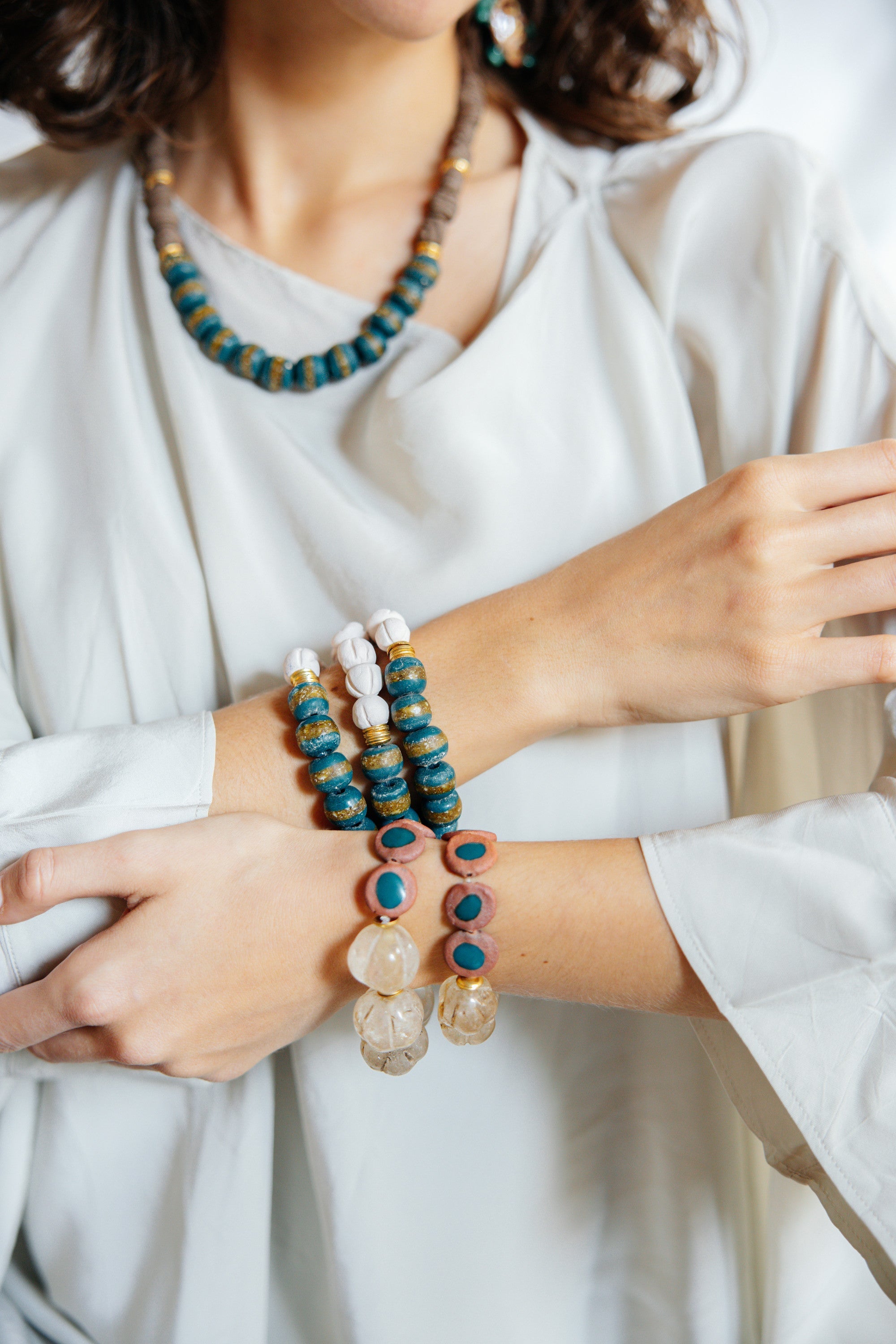 No.14 - Himalayan Glass Beaded Bracelet - A/W 25-26 Silent Reverie