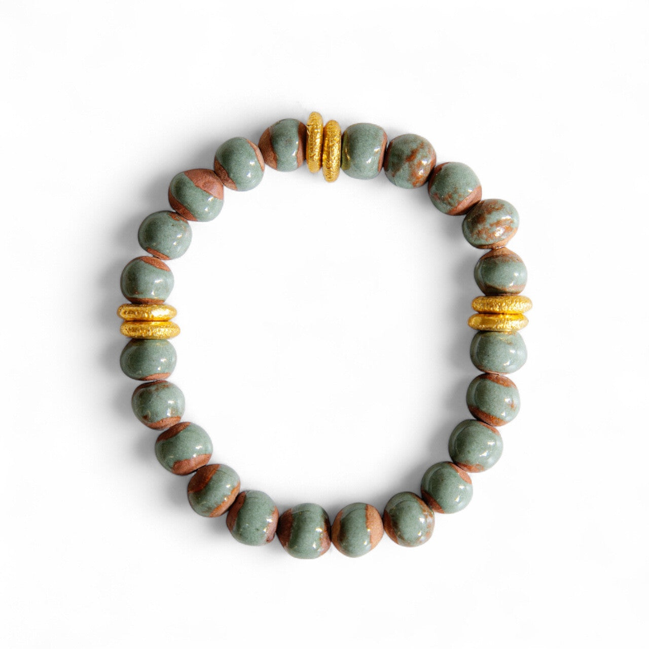No.5 - Pottery Beads Bracelet with Brass - A/W 25-26 Silent Reverie
