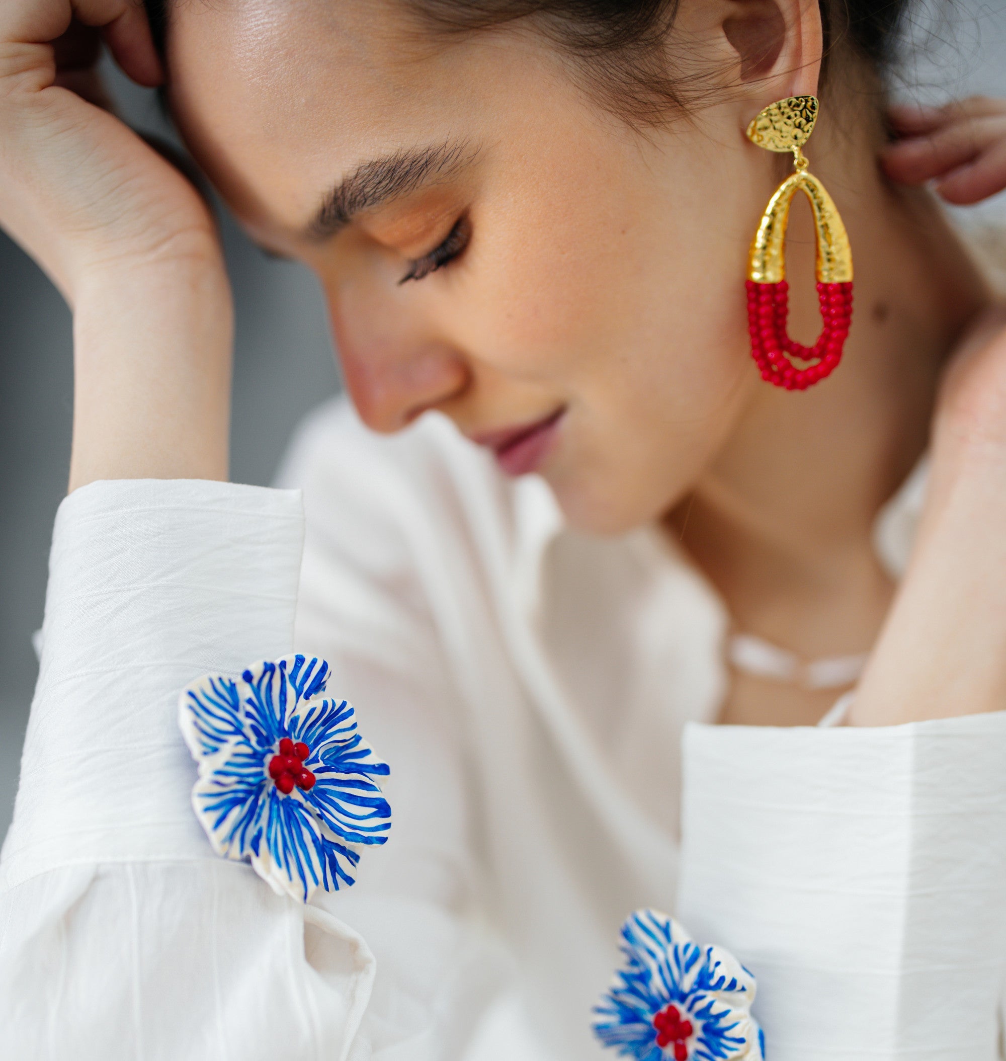 No.2 - Jade Stone Dangle Earrings - S/S '26 Dear, Sunset