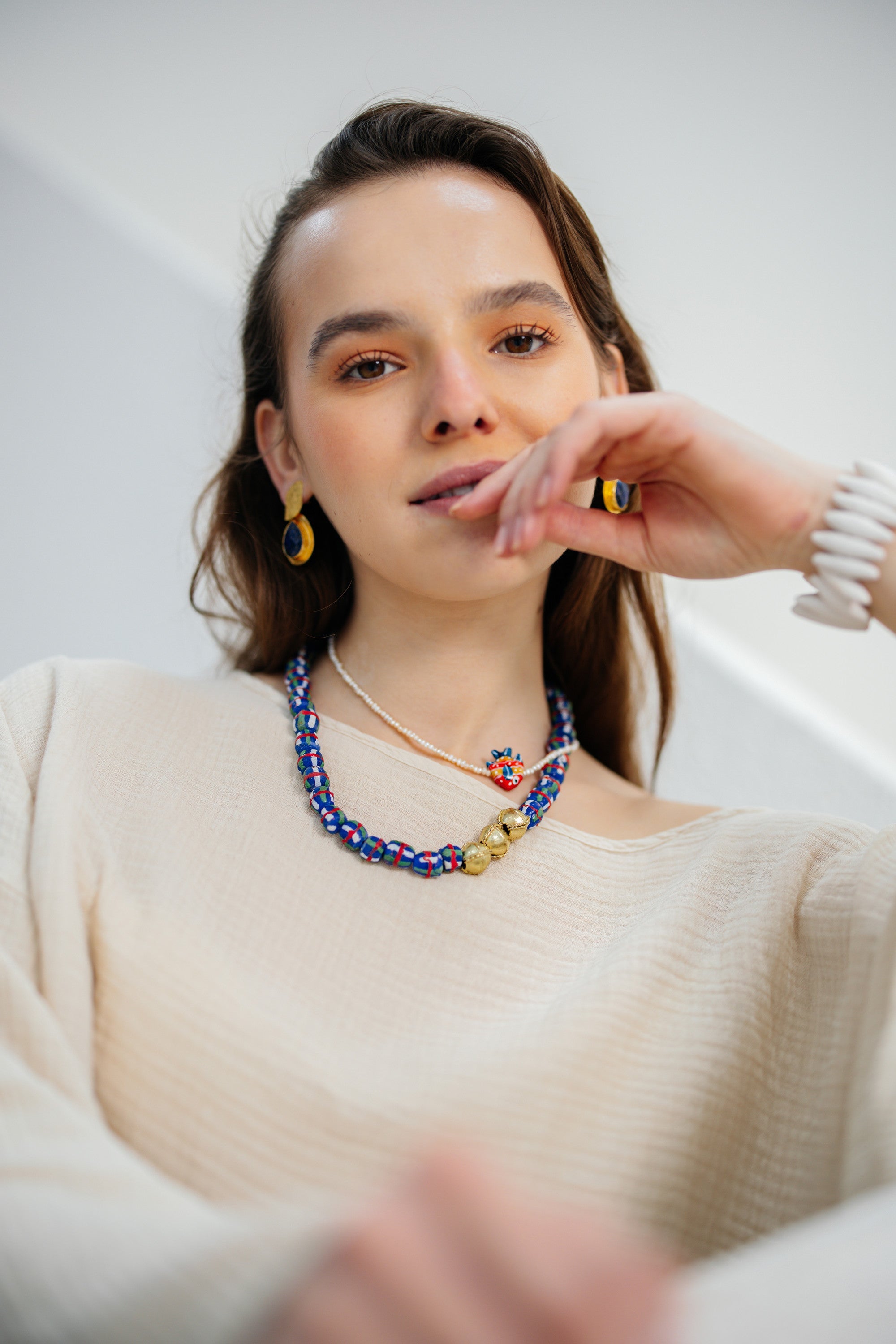 No.42 - African Glass Ethiopian Brass Necklace - S/S '26