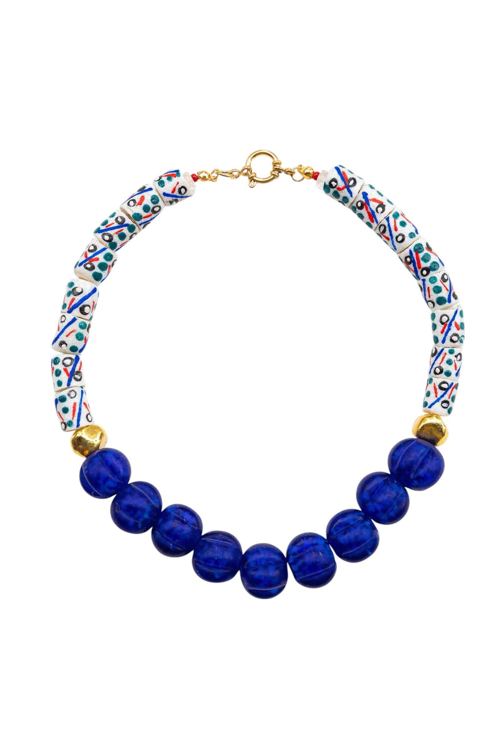 No.39 - African Krobo Detailed Vintage Indian Glass Necklace - S/S '26