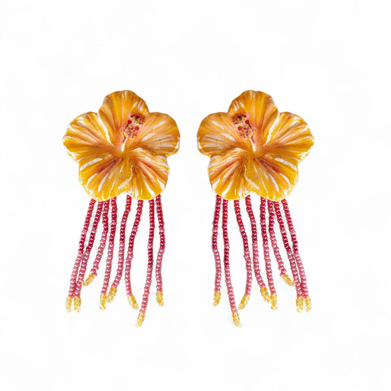 HIBISCUS - Beaded Dangling Earring - A/W 25-26 Silent Reverie