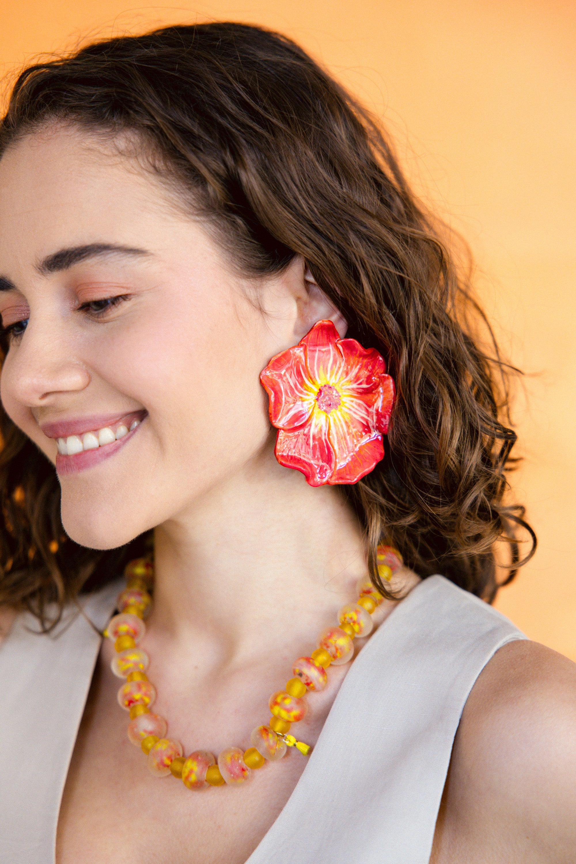 CRIMSON - Flower Shaped Earring