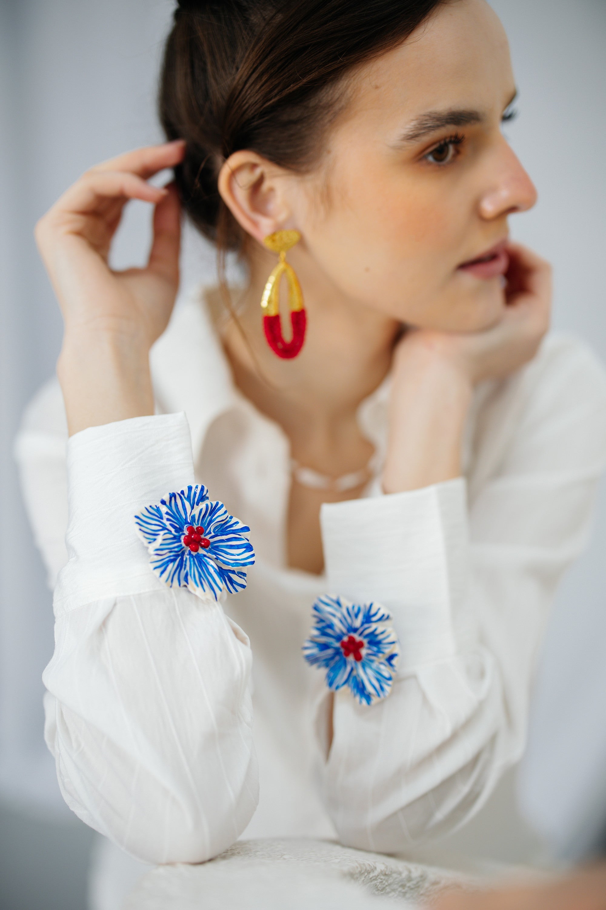 BLUMYA MARINE - Floral Button Cover Pair - S/S '26