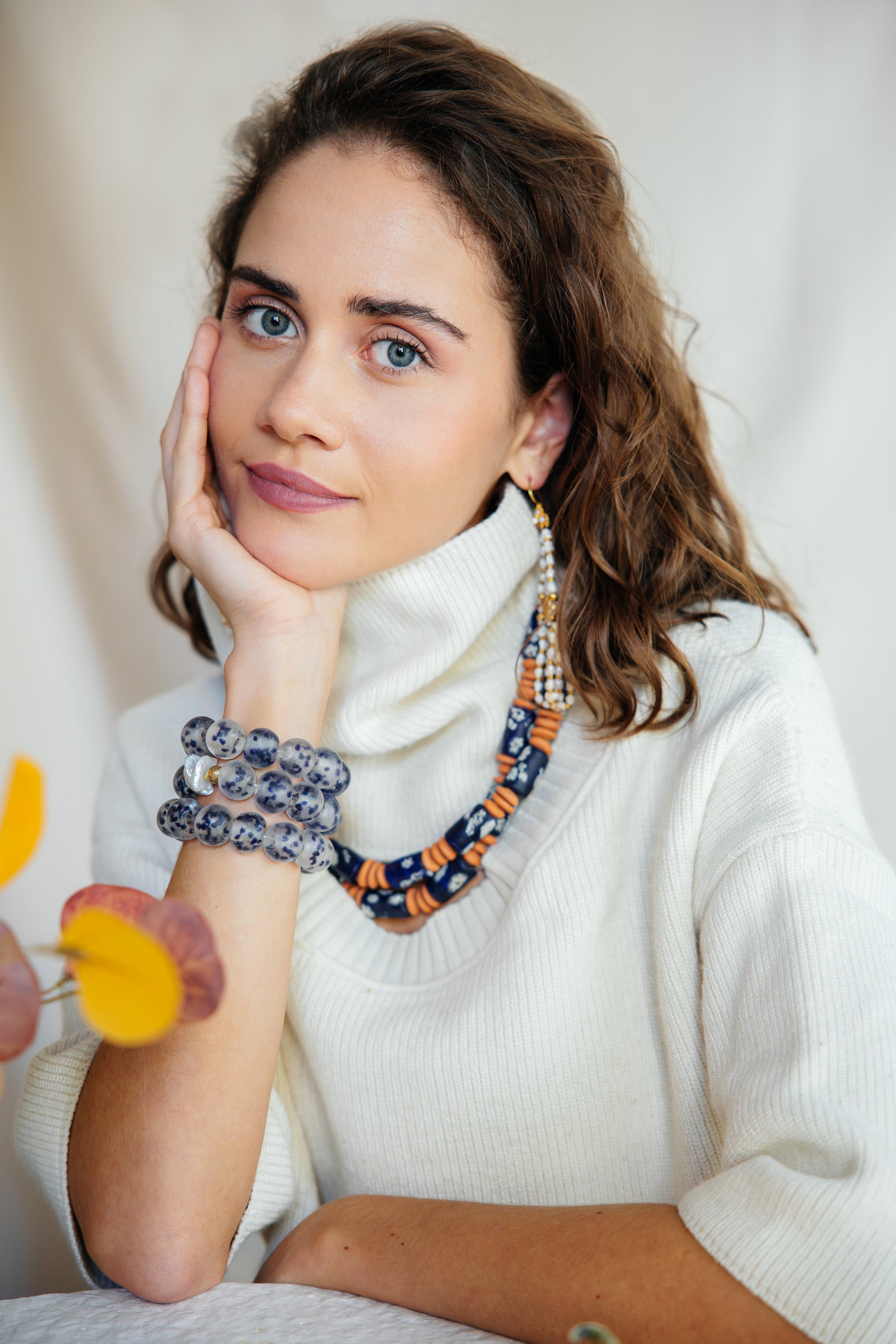 No.15 - Ceramic Bead Detailed Necklace - A/W 25-26 Silent Reverie