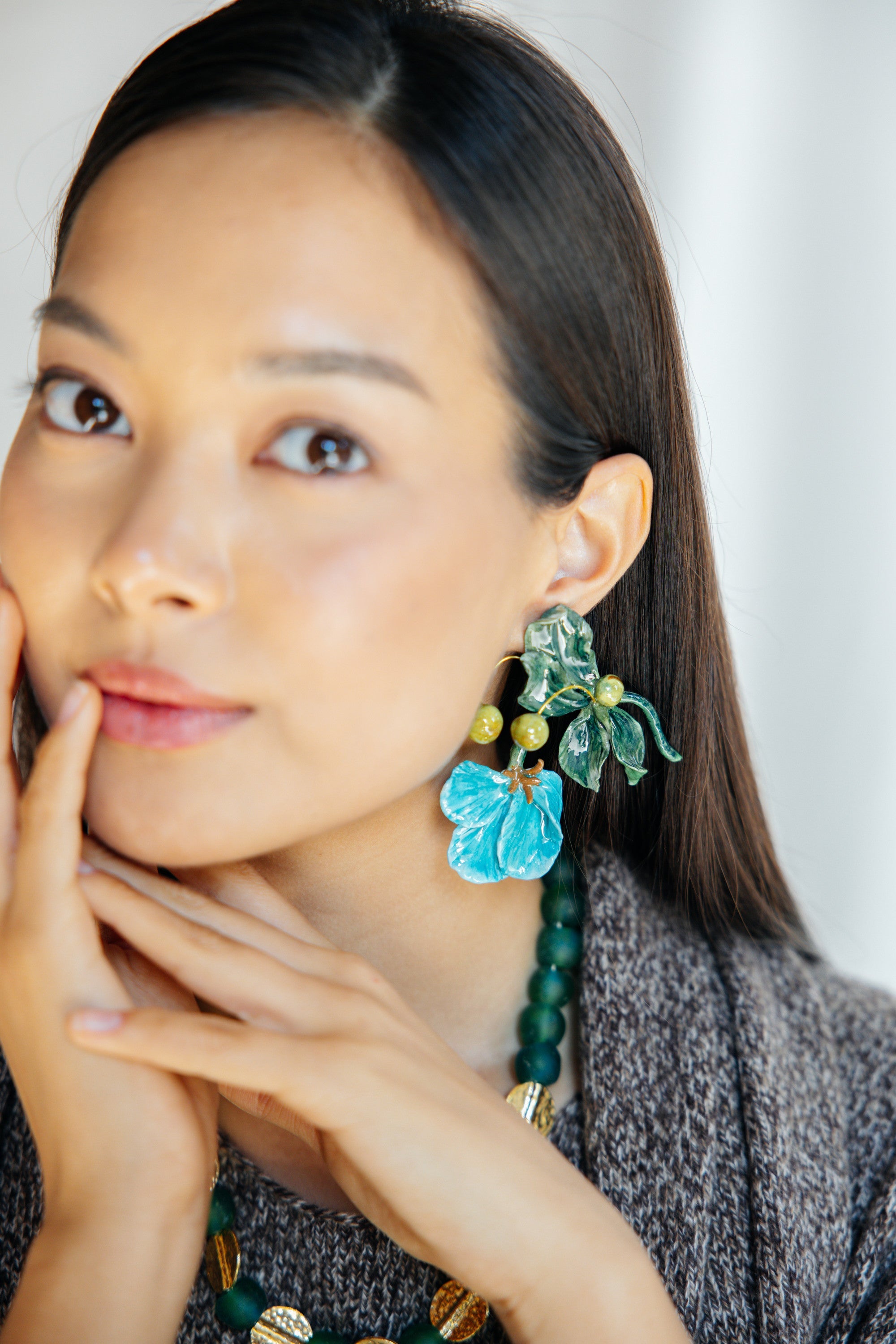 MIRABELLE - Asymmetric Abstract Flower Earring - A/W 25-26 Silent Reverie
