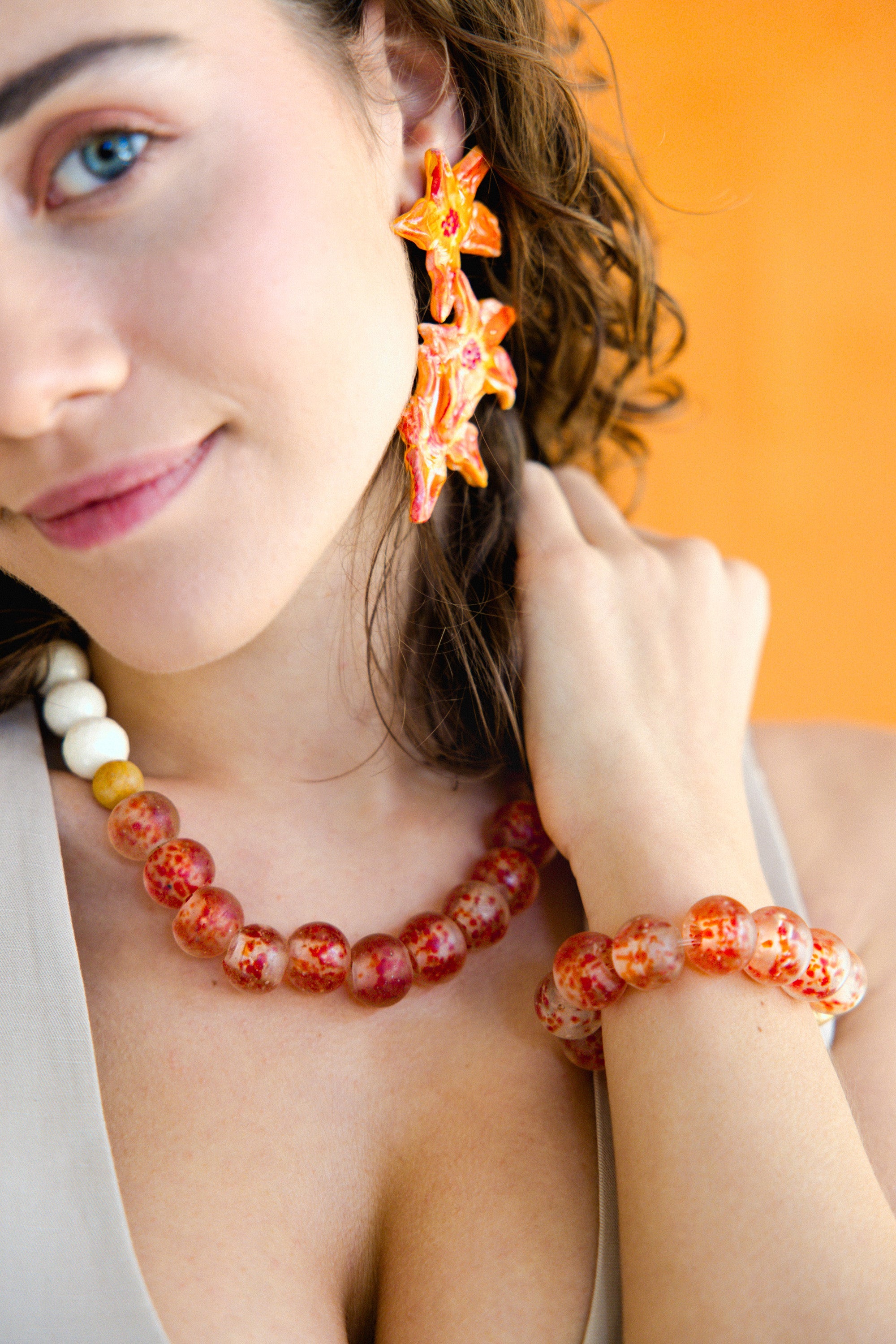 SATSUMA - Big Floral Stud Earrings
