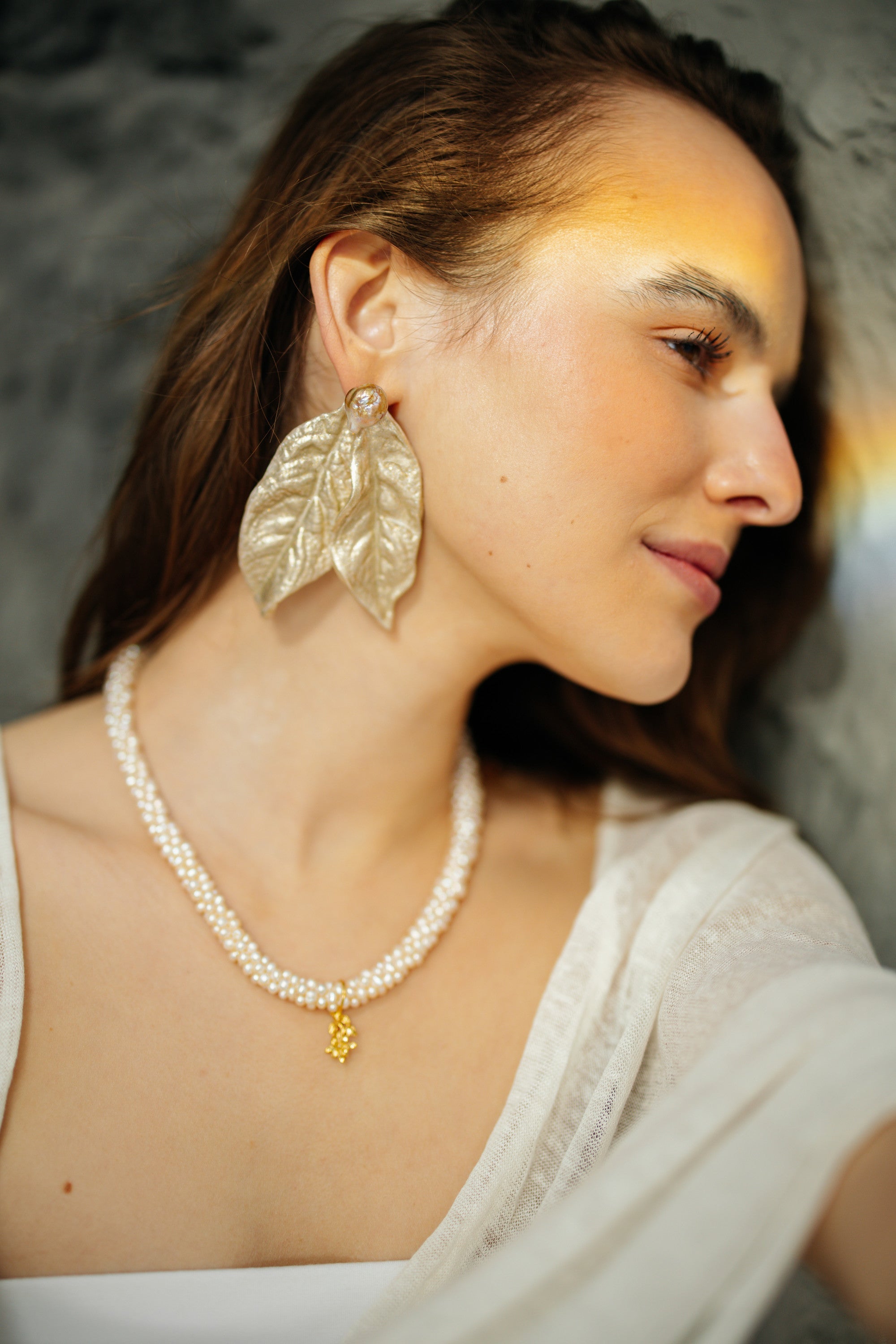 No.44 - Flower Charm Detailed Braided Pearl Necklace - S/S '26