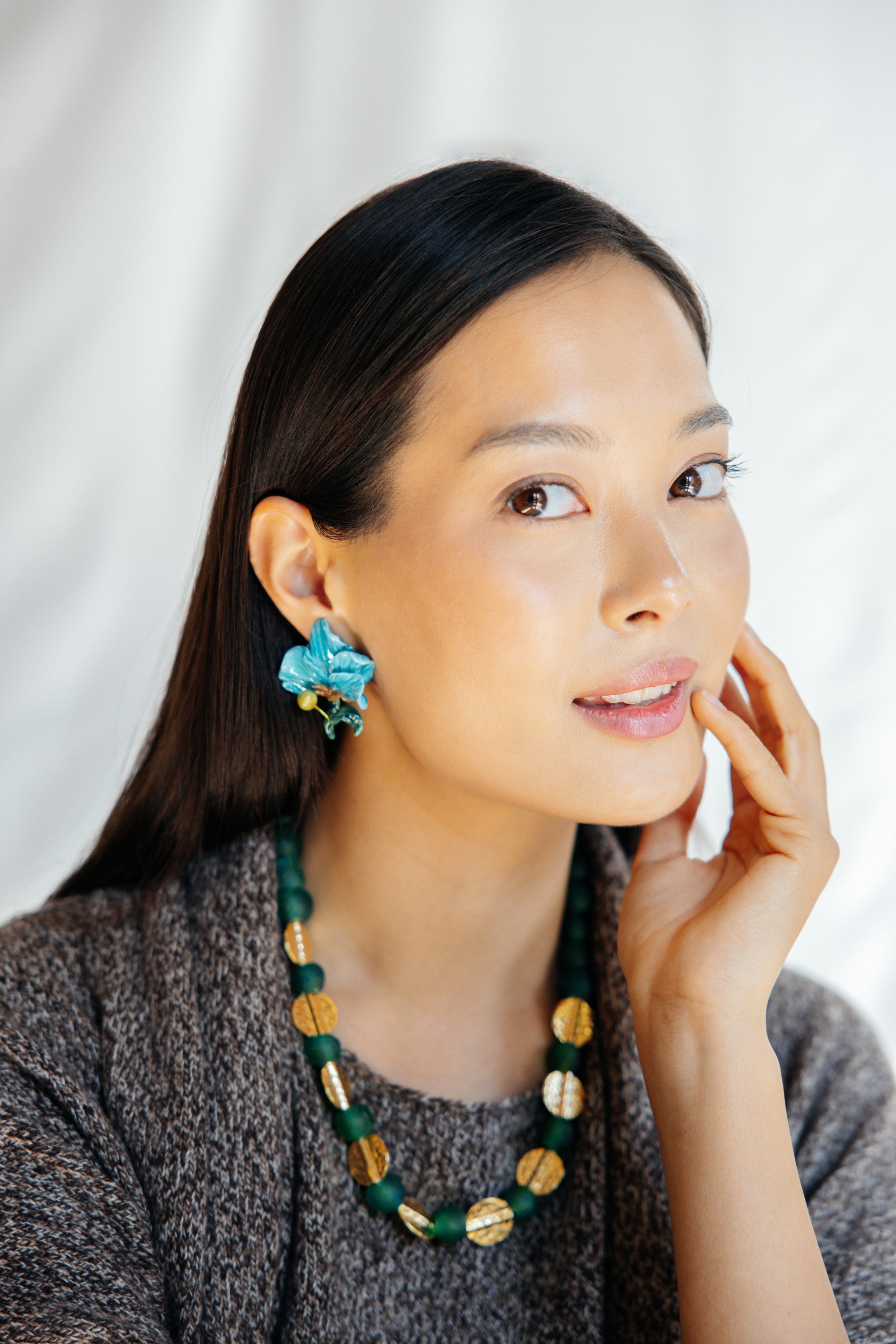 MIRABELLE - Asymmetric Abstract Flower Earring - A/W 25-26 Silent Reverie