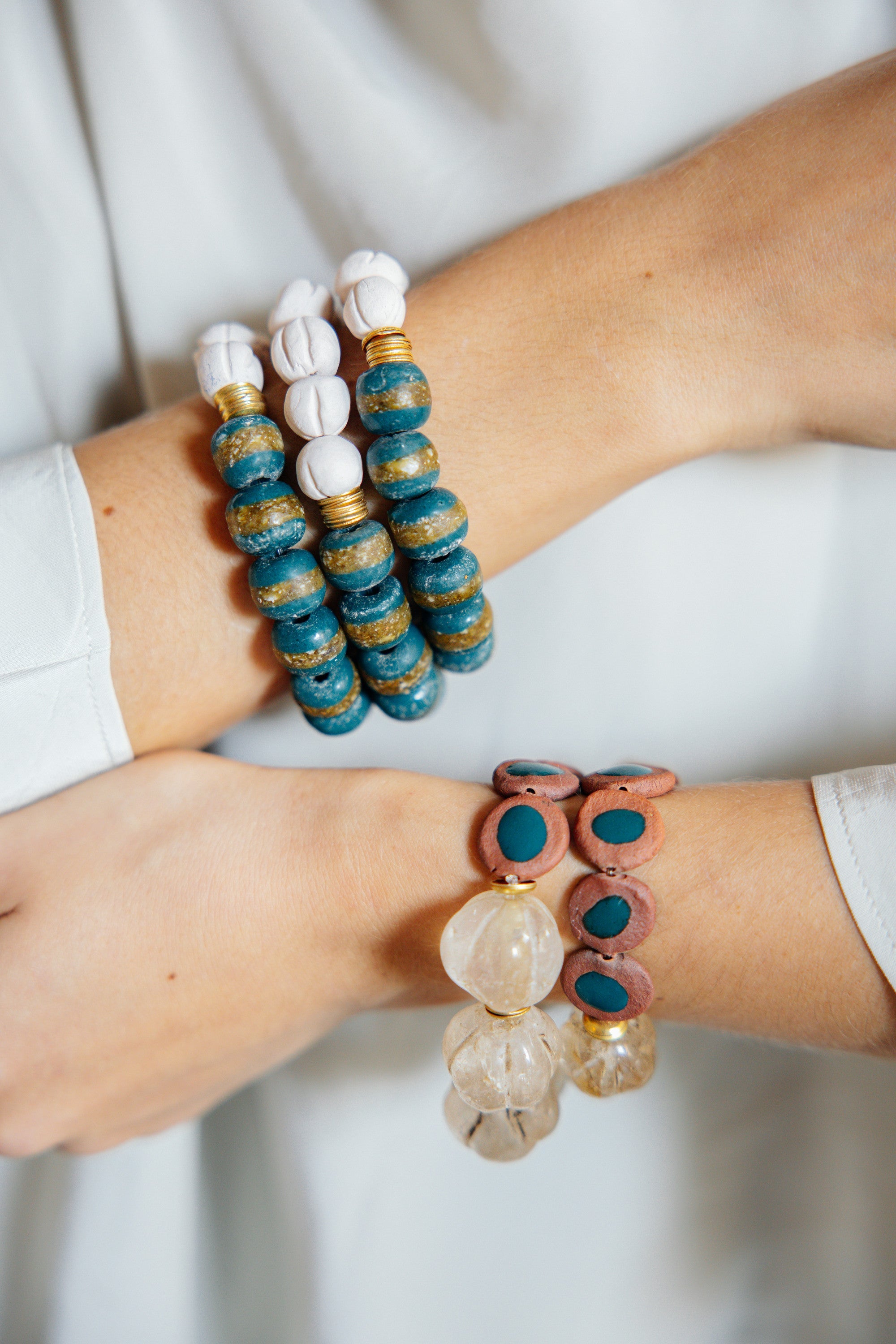 No.15 - African Beaded Bracelet with Brass - A/W 25-26 Silent Reverie