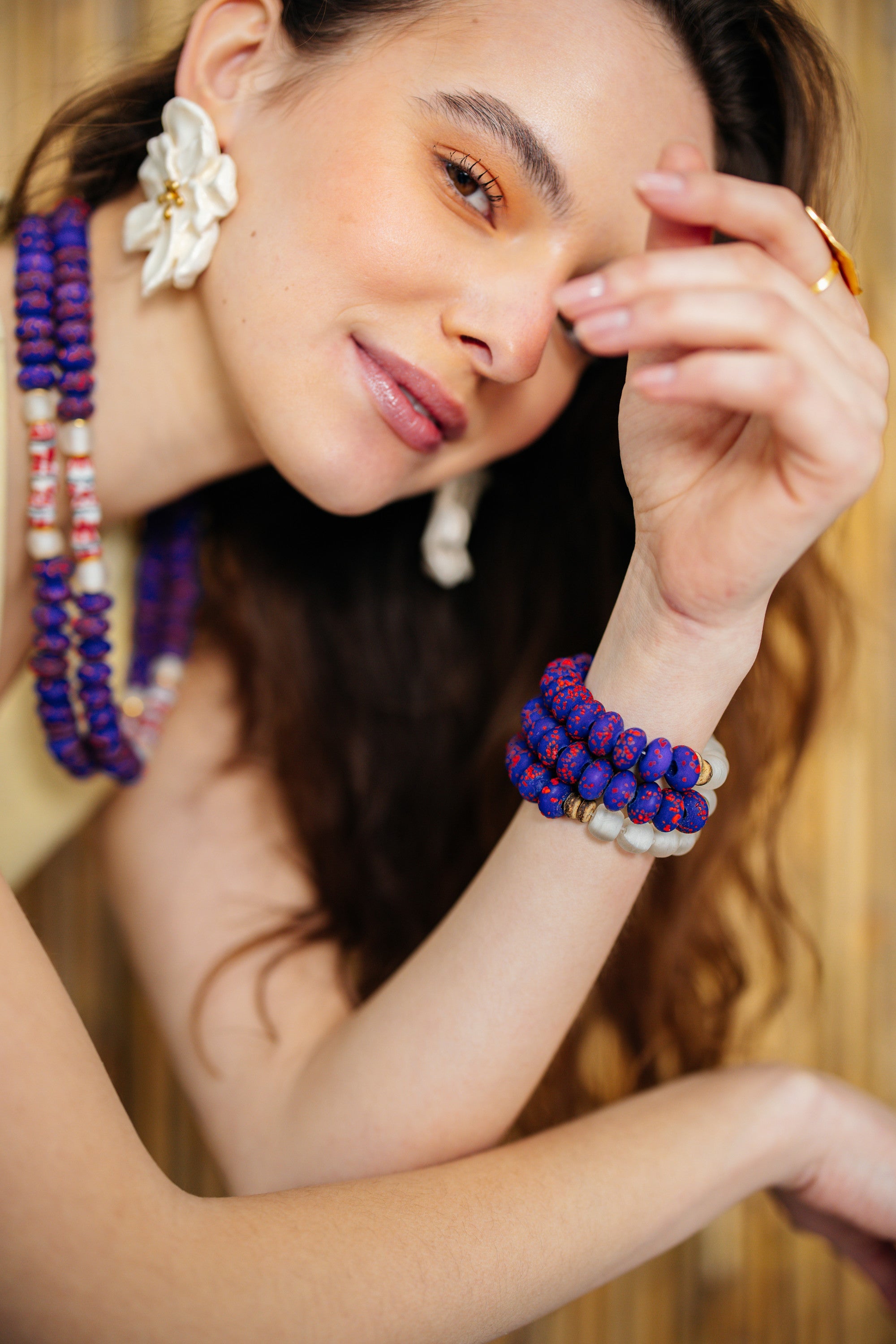 No.49 - Ceramic Detailed African Glass Bracelet - S/S '26
