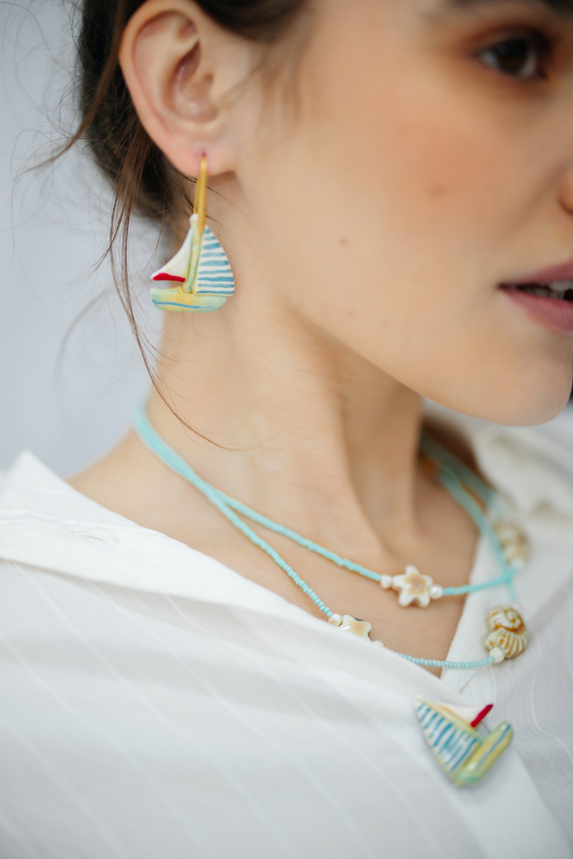 No.22 - Minimal Ceramic and Glass Necklace - S/S '26