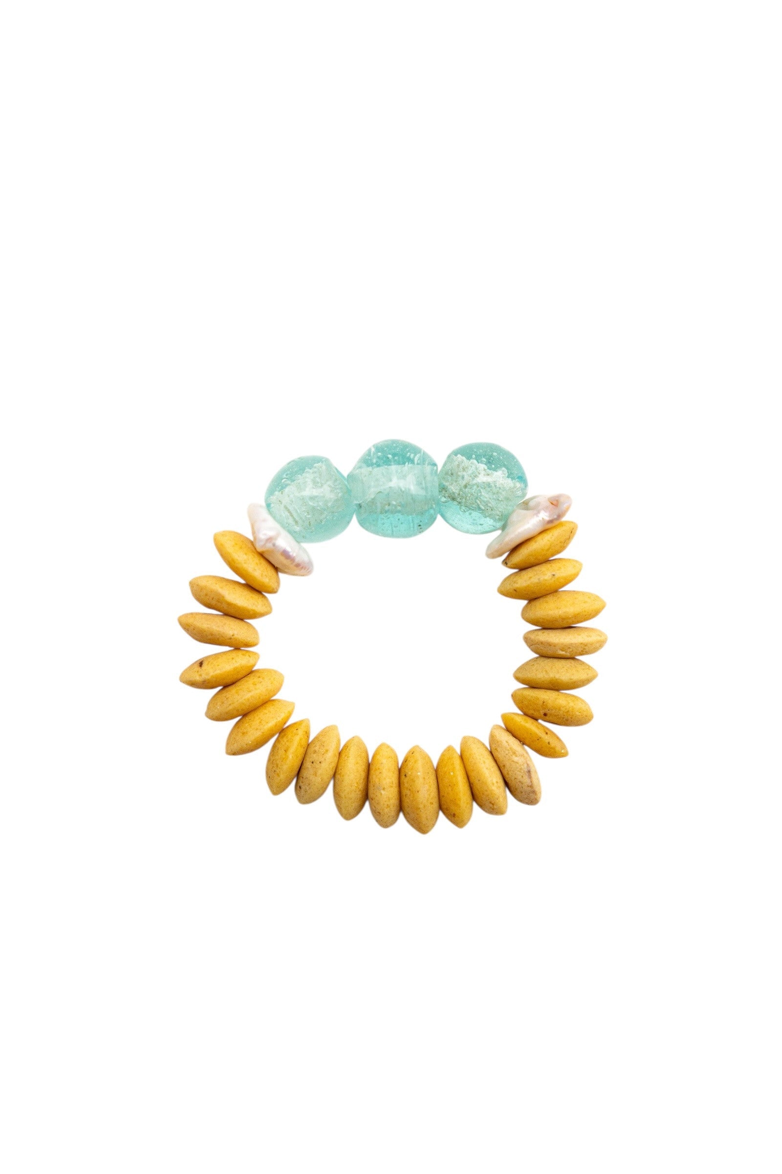 No.50 - Pearl Detailed African Glass Bracelet - S/S '26