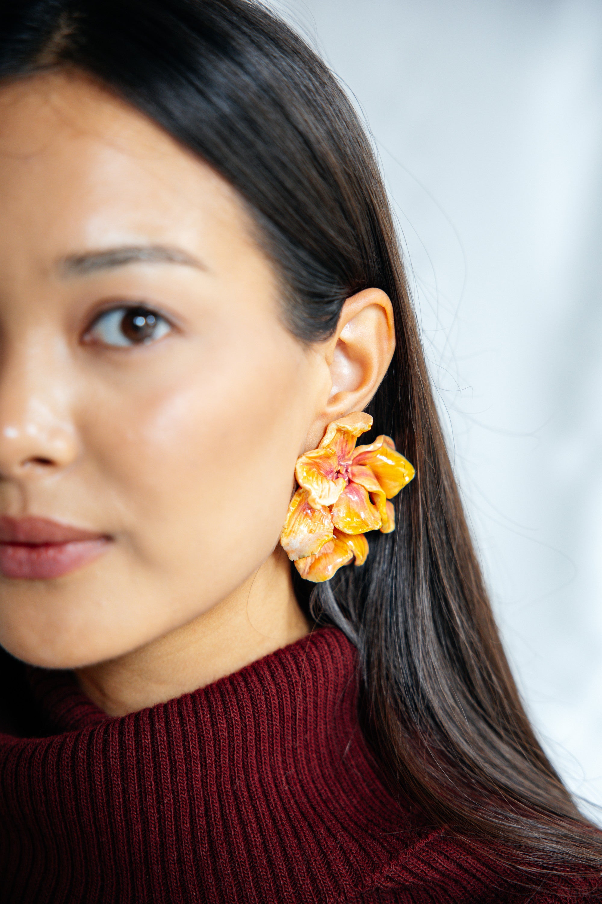 THERRASA - Big Floral Dimensional Earring - A/W 25-26 Silent Reverie