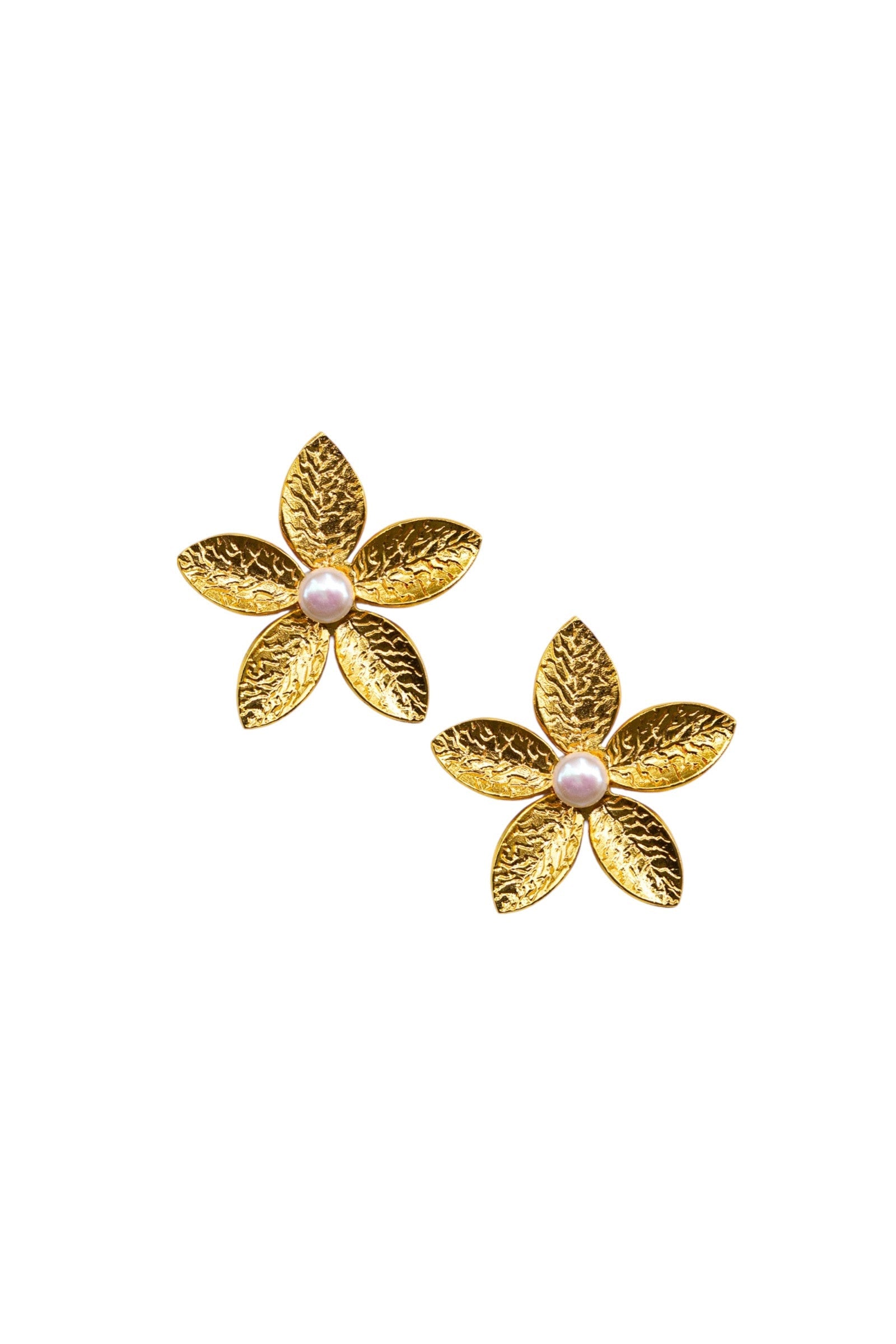 No.3 - Pearl Detailed Flower Earrings - S/S '26 Dear, Sunset