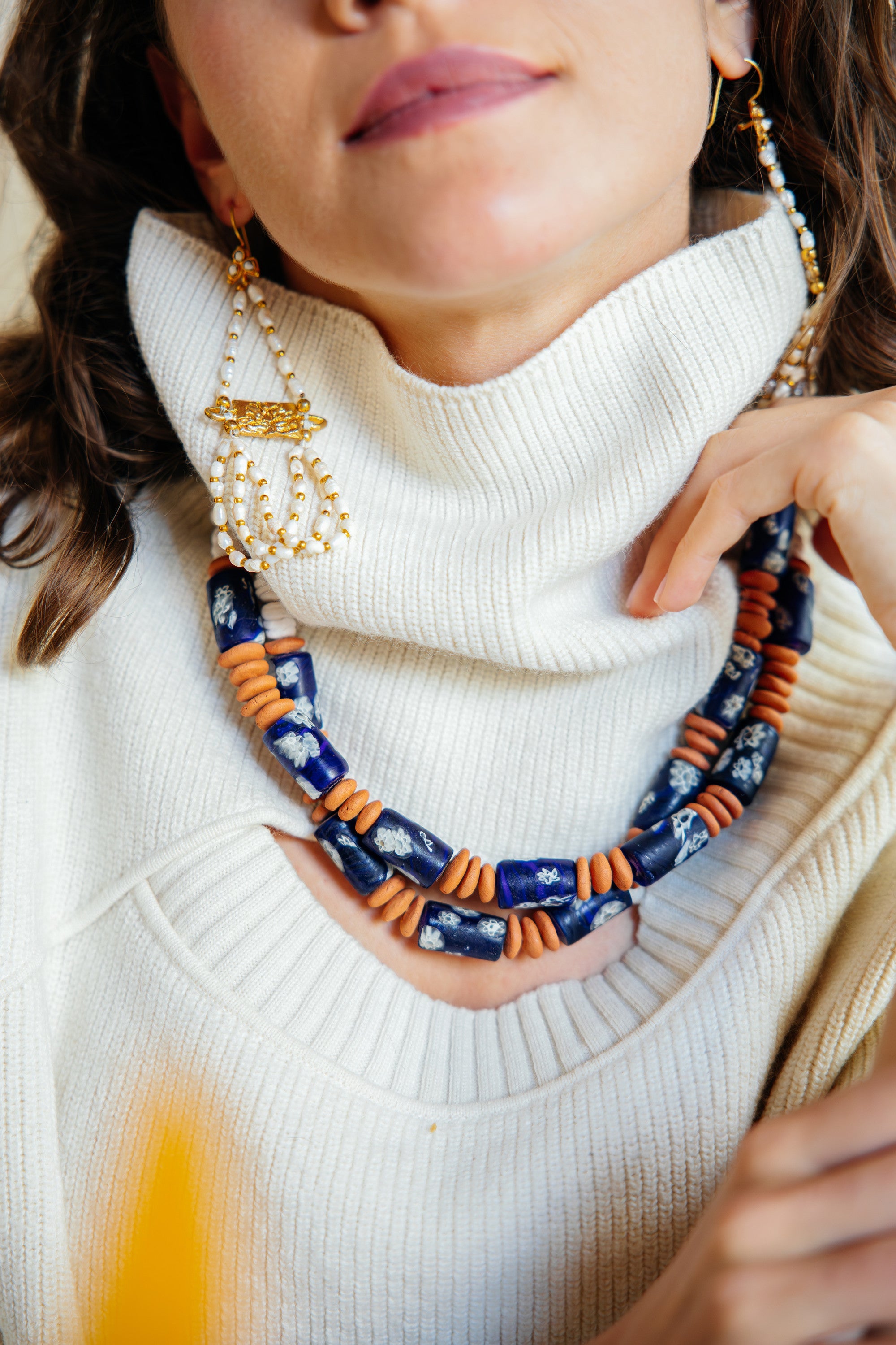 No.15 - Ceramic Bead Detailed Necklace - A/W 25-26 Silent Reverie