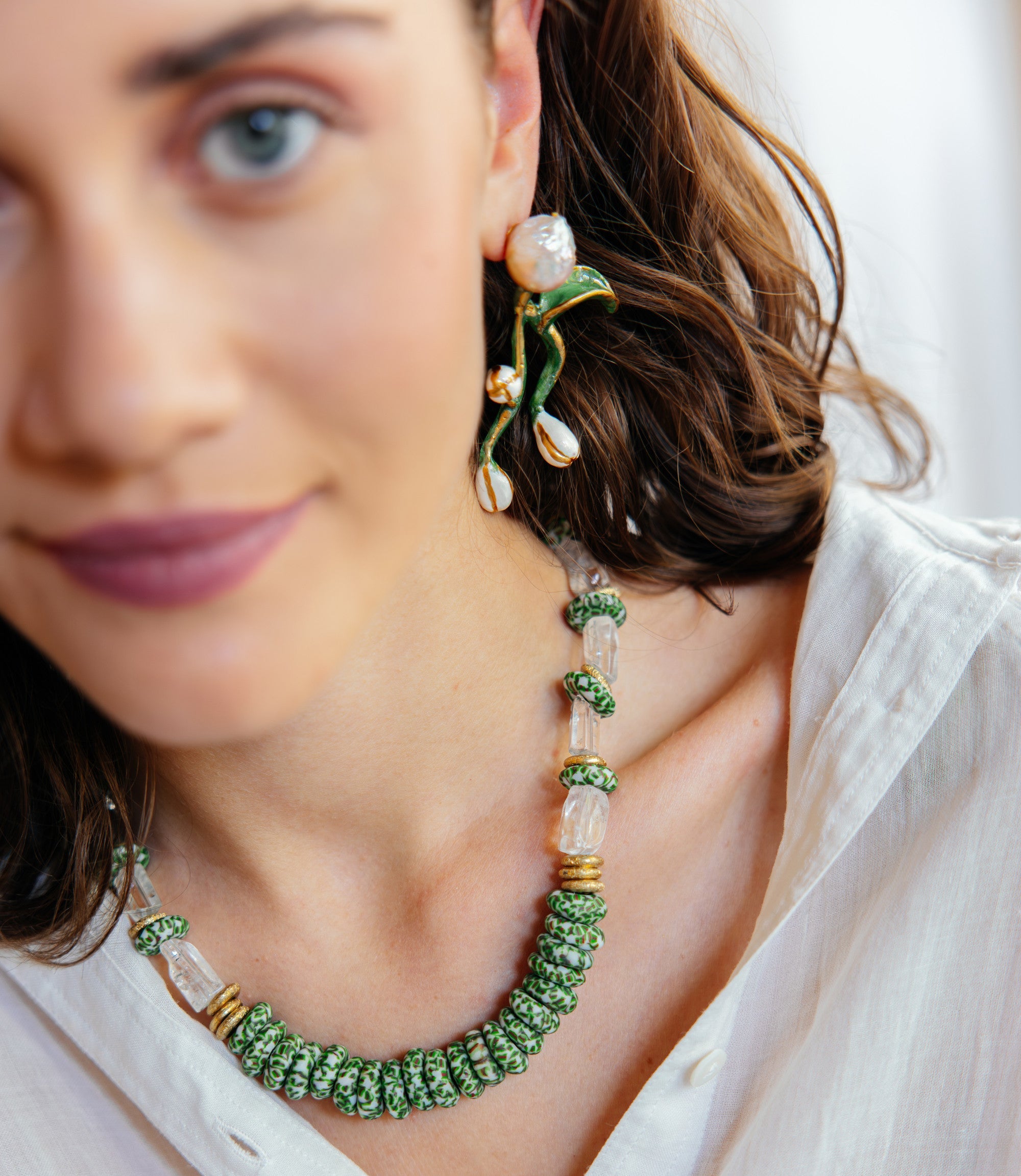 CALLARA - Pearl Detailed Bud Earring - A/W 25-26 Silent Reverie
