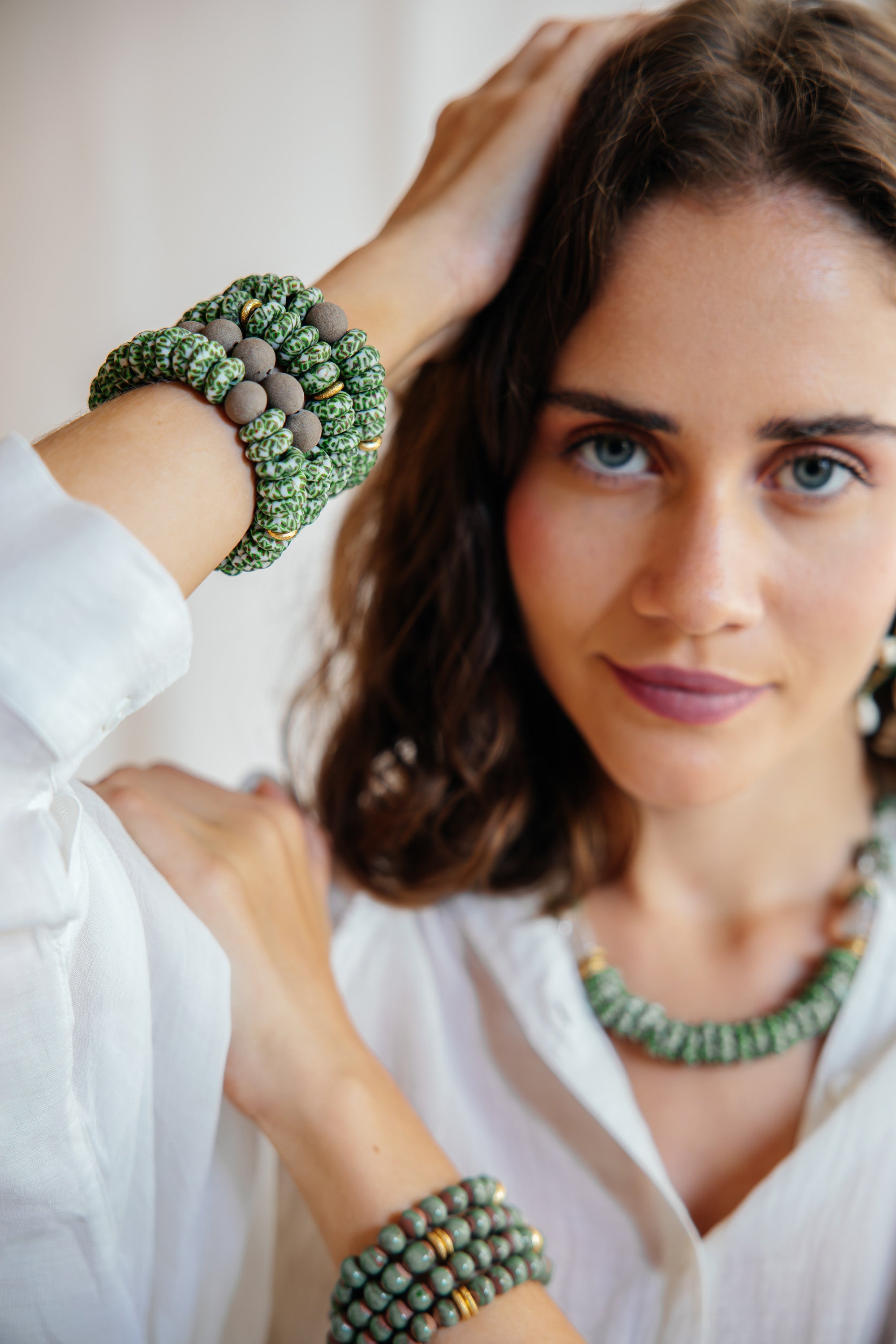 No.6 - African Beaded Bracelet with Brass - A/W 25-26 Silent Reverie