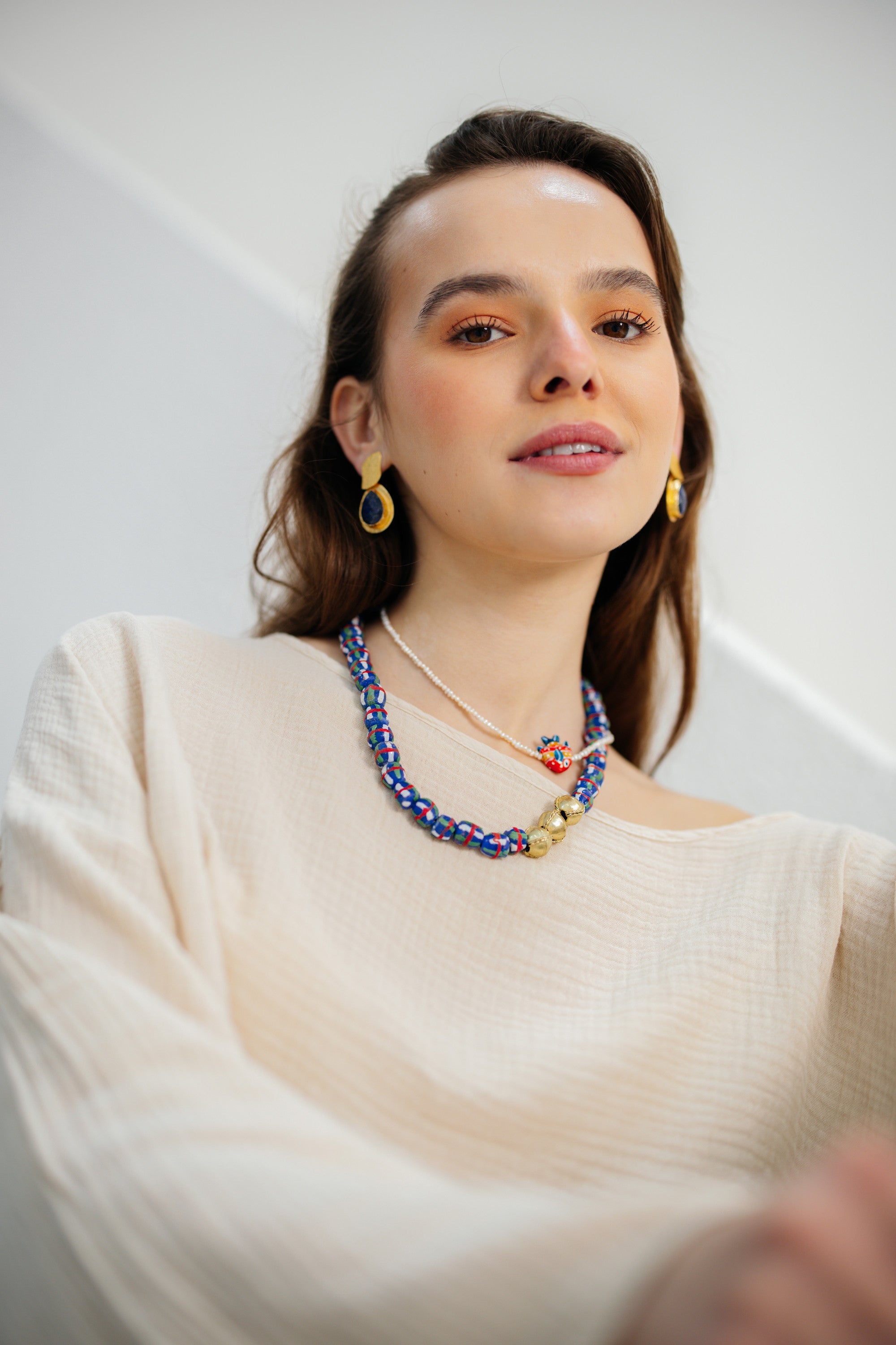 No.8 - Lapis Lazuli Stone Earrings - S/S '26 Dear, Sunset
