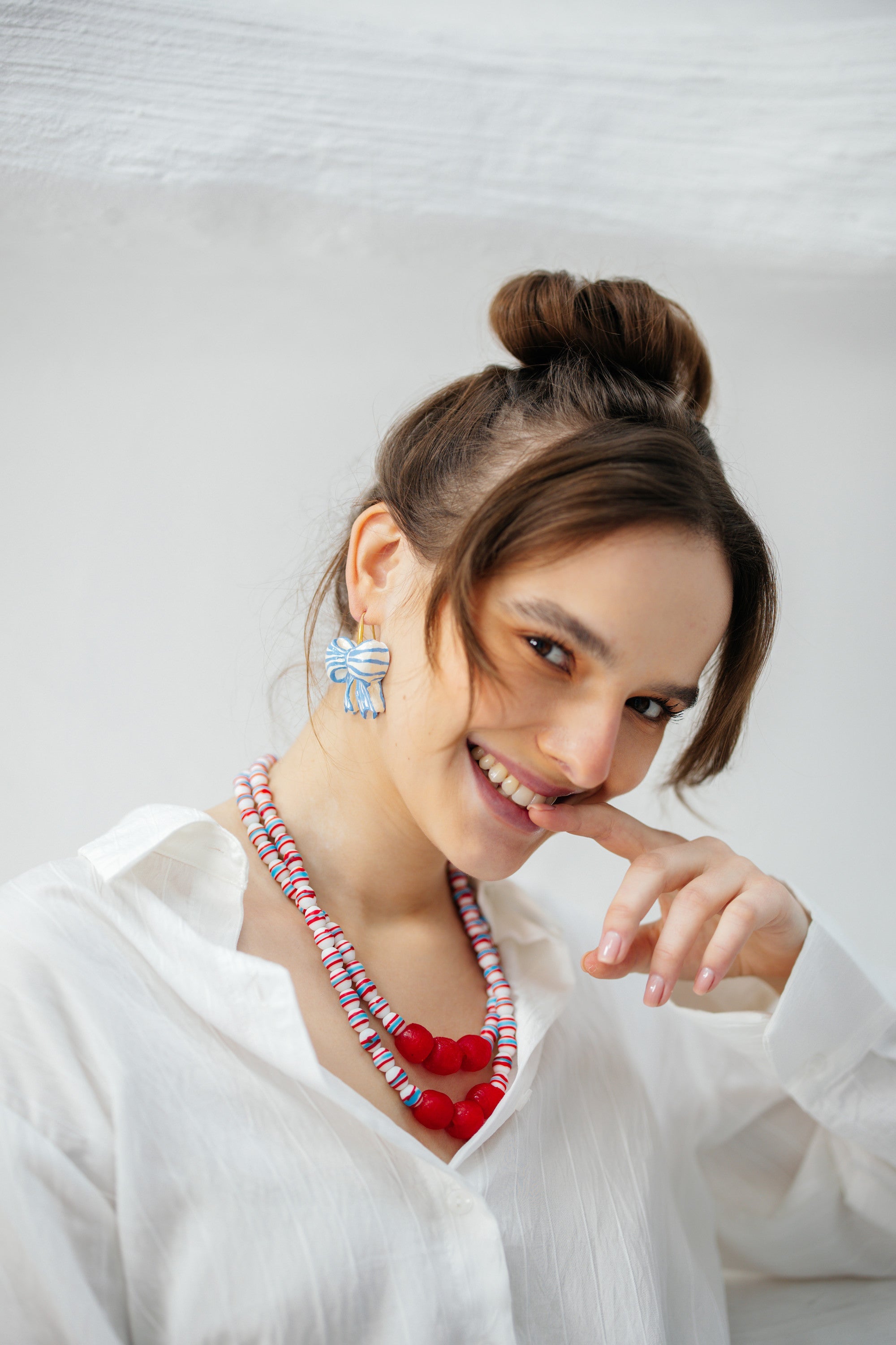 MARINE BOW - Polymer Clay Earrings - S/S '26