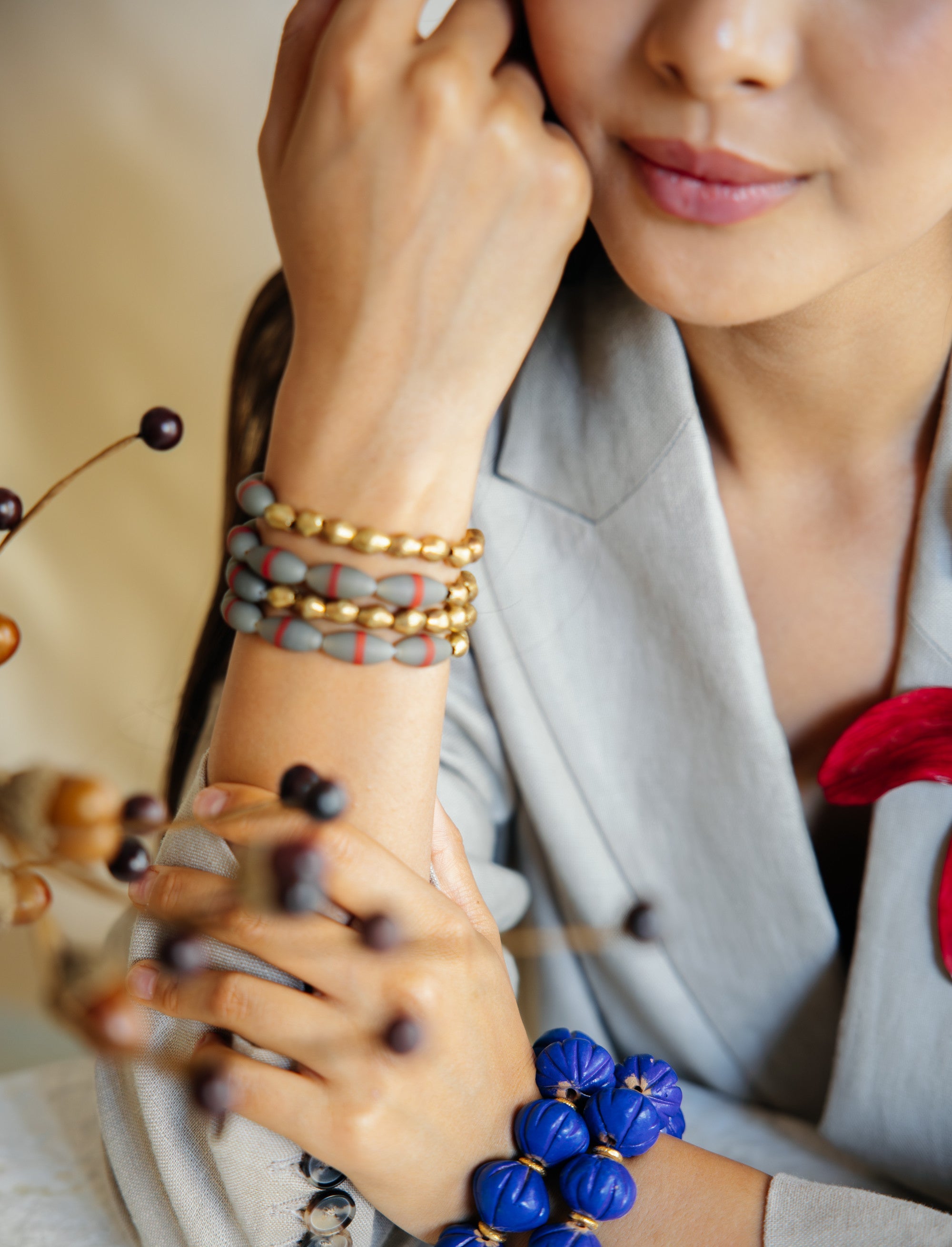 No.11 - African Beaded Bracelet with Brass - A/W 25-26 Silent Reverie