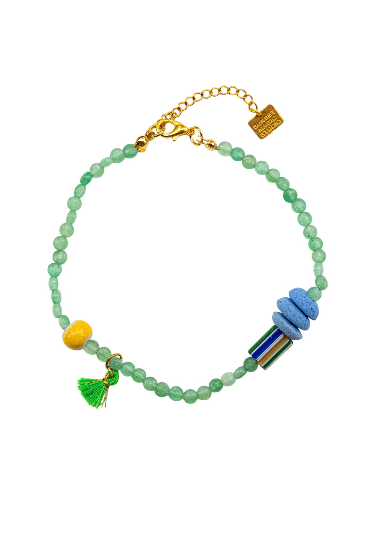 No.59 - Aventurine Ceramic Detailed Anklet - S/S '26