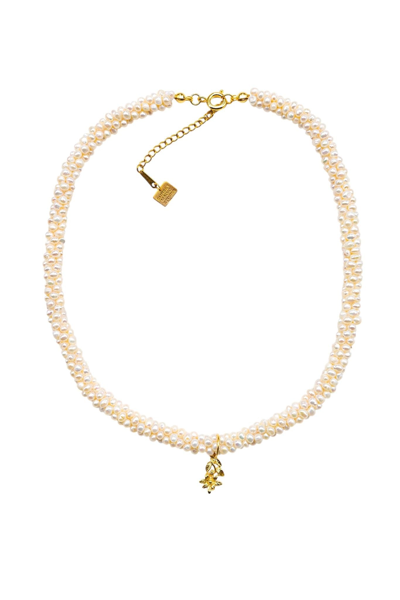 No.44 - Flower Charm Detailed Braided Pearl Necklace - S/S '26