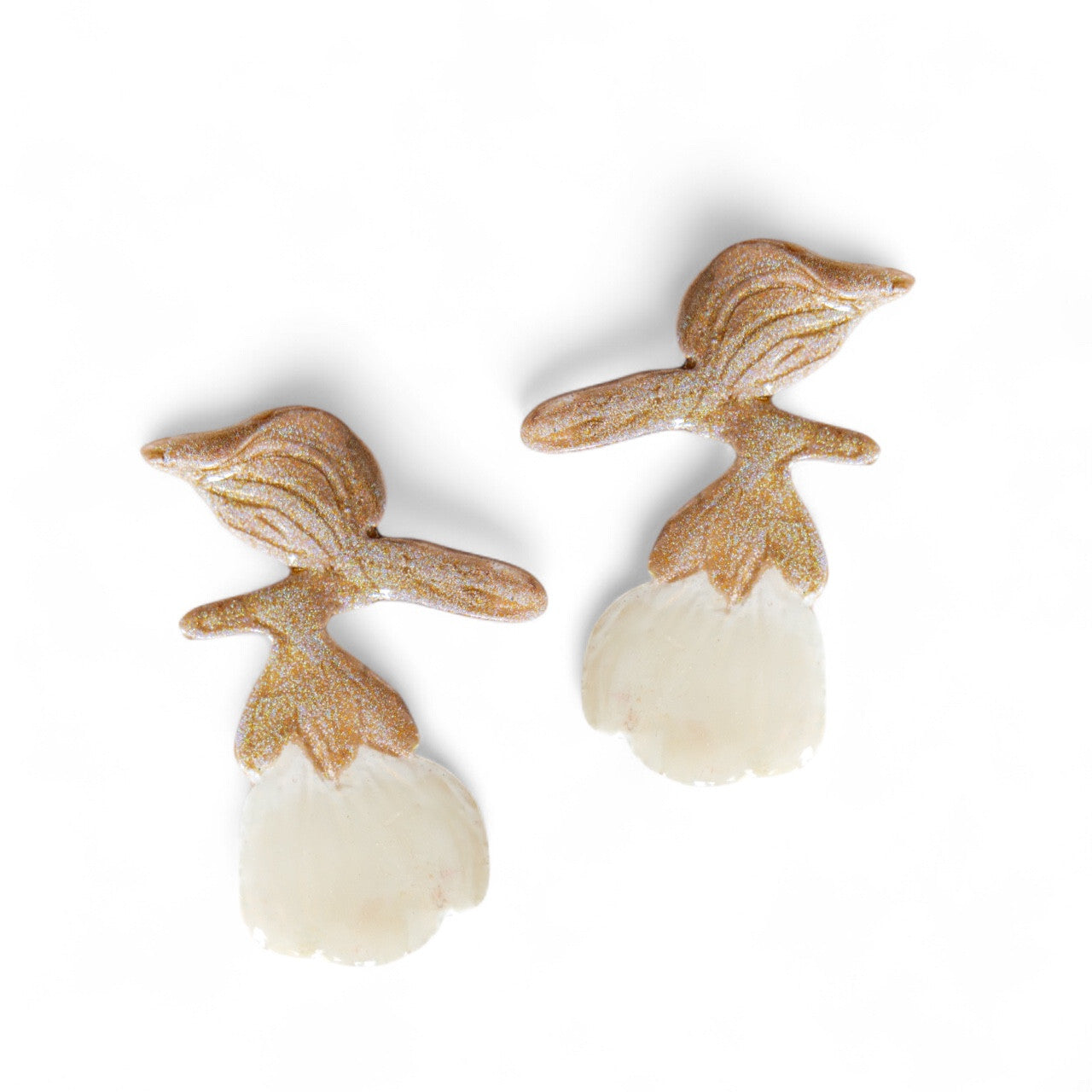 ARALYN - Minimal Iridescent Silver Tone Earring - A/W 25-26 Silent Reverie