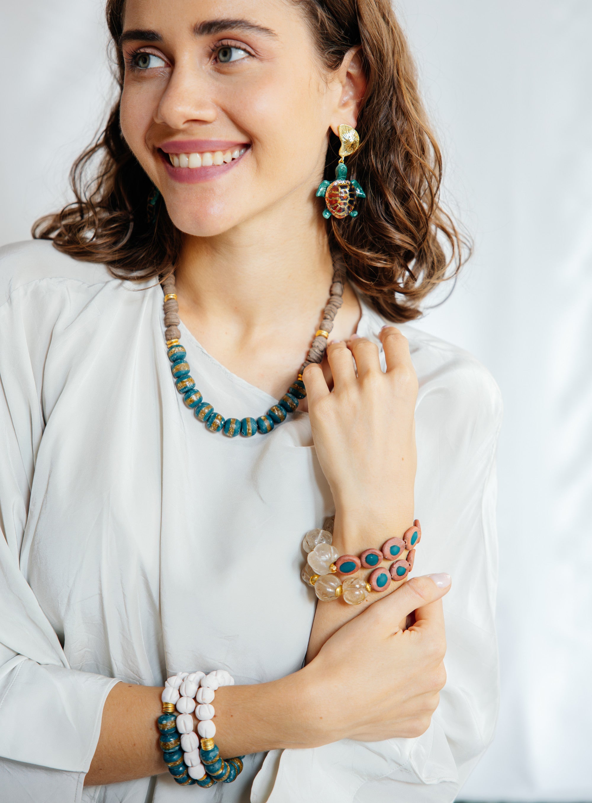 No.14 - Himalayan Glass Beaded Bracelet - A/W 25-26 Silent Reverie