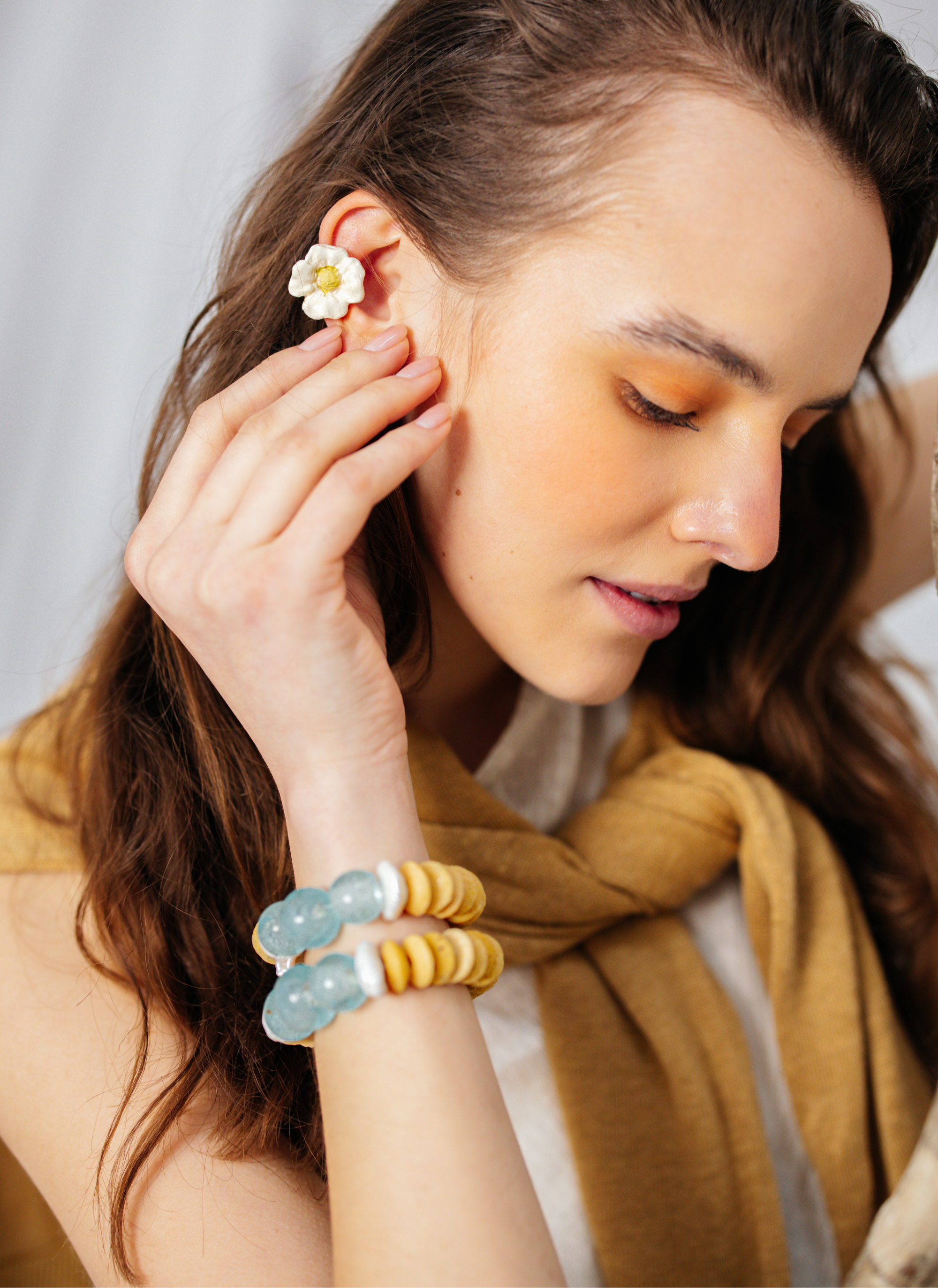 No.50 - Pearl Detailed African Glass Bracelet - S/S '26