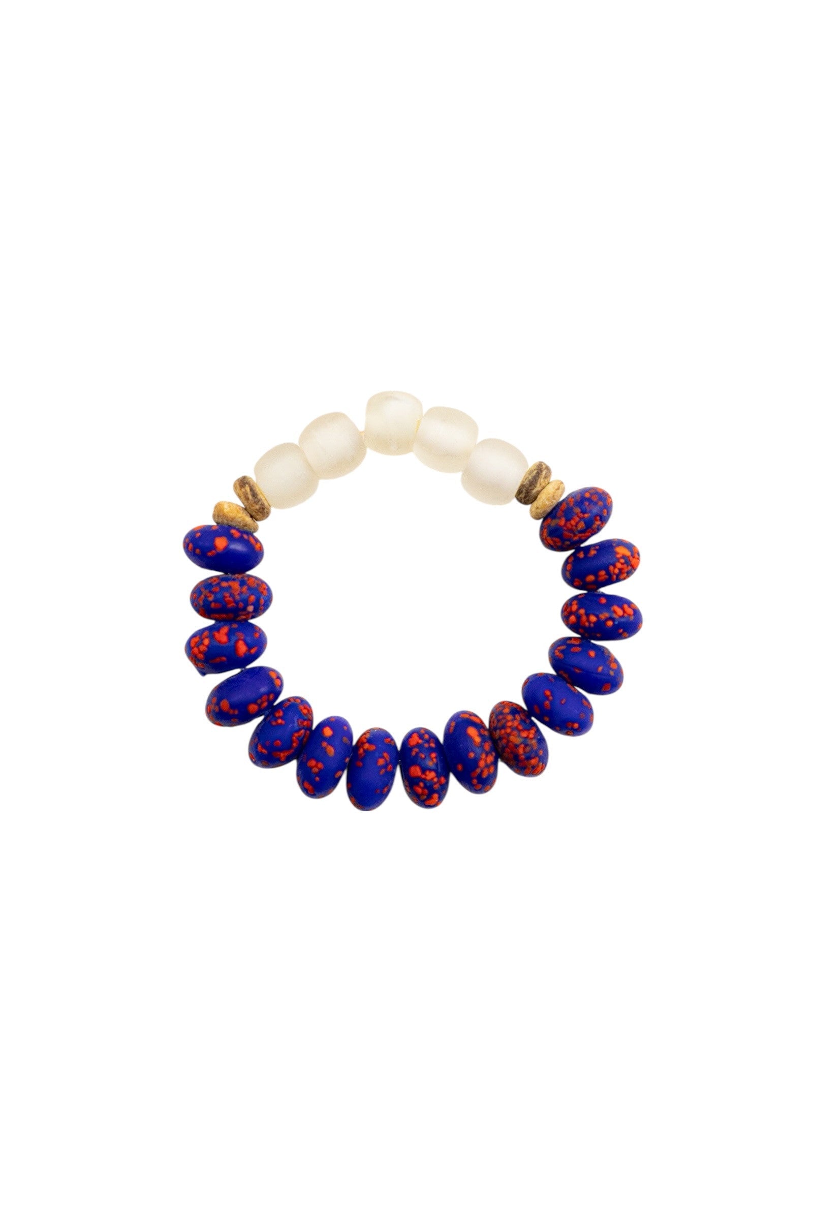 No.49 - Ceramic Detailed African Glass Bracelet - S/S '26