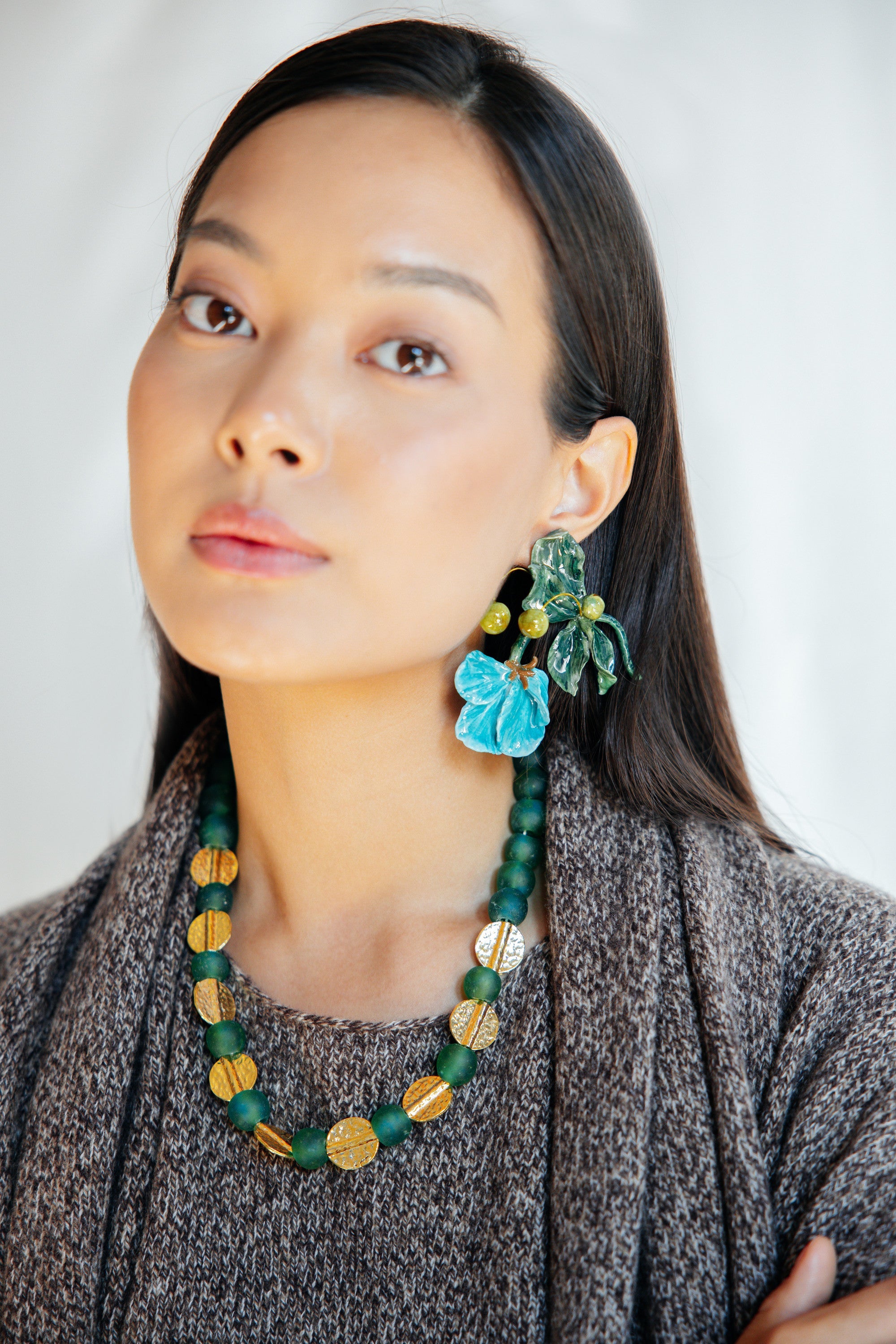 MIRABELLE - Asymmetric Abstract Flower Earring - A/W 25-26 Silent Reverie