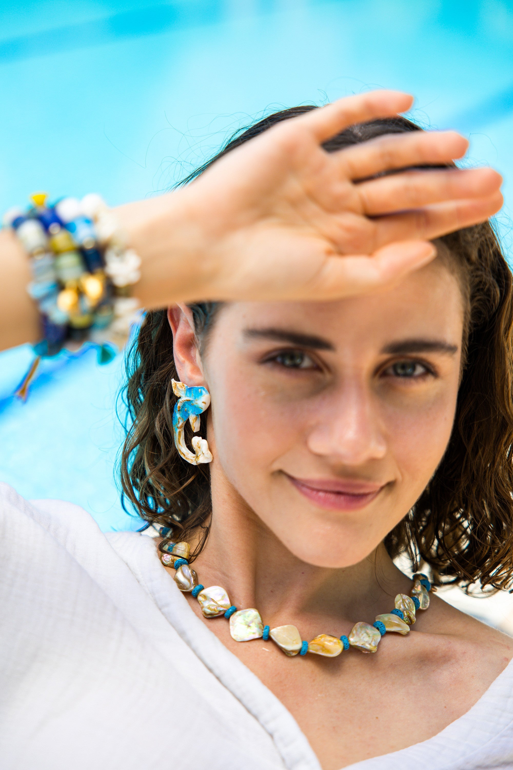 KOI - Blue Asymmetrical Earrings