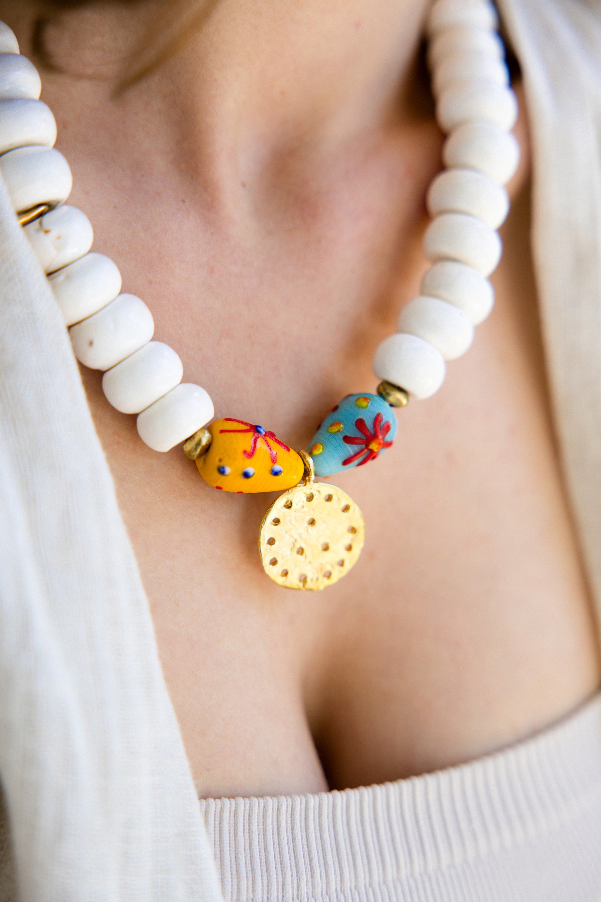 ISLA BEADS - White Bead Necklace