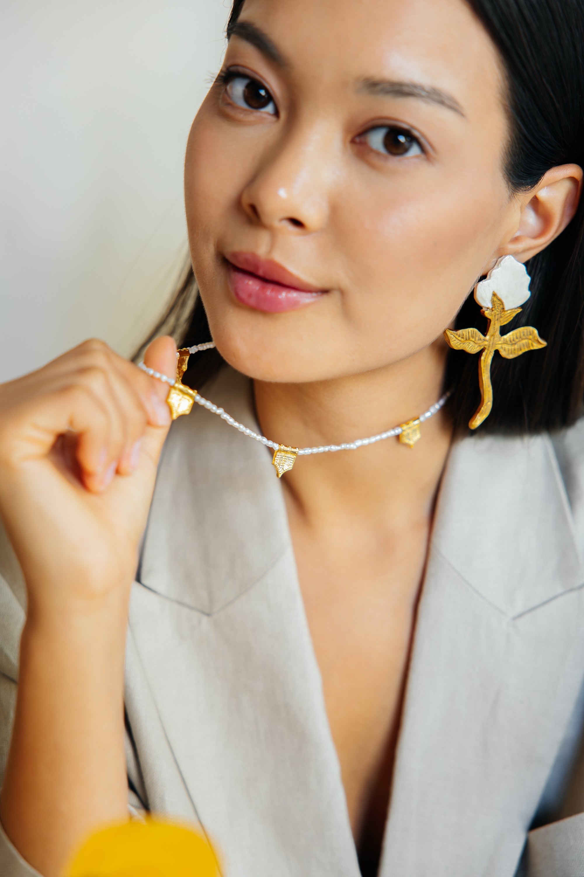 No.22 - Charm Detailed Pearl Necklace - A/W 25-26 Silent Reverie