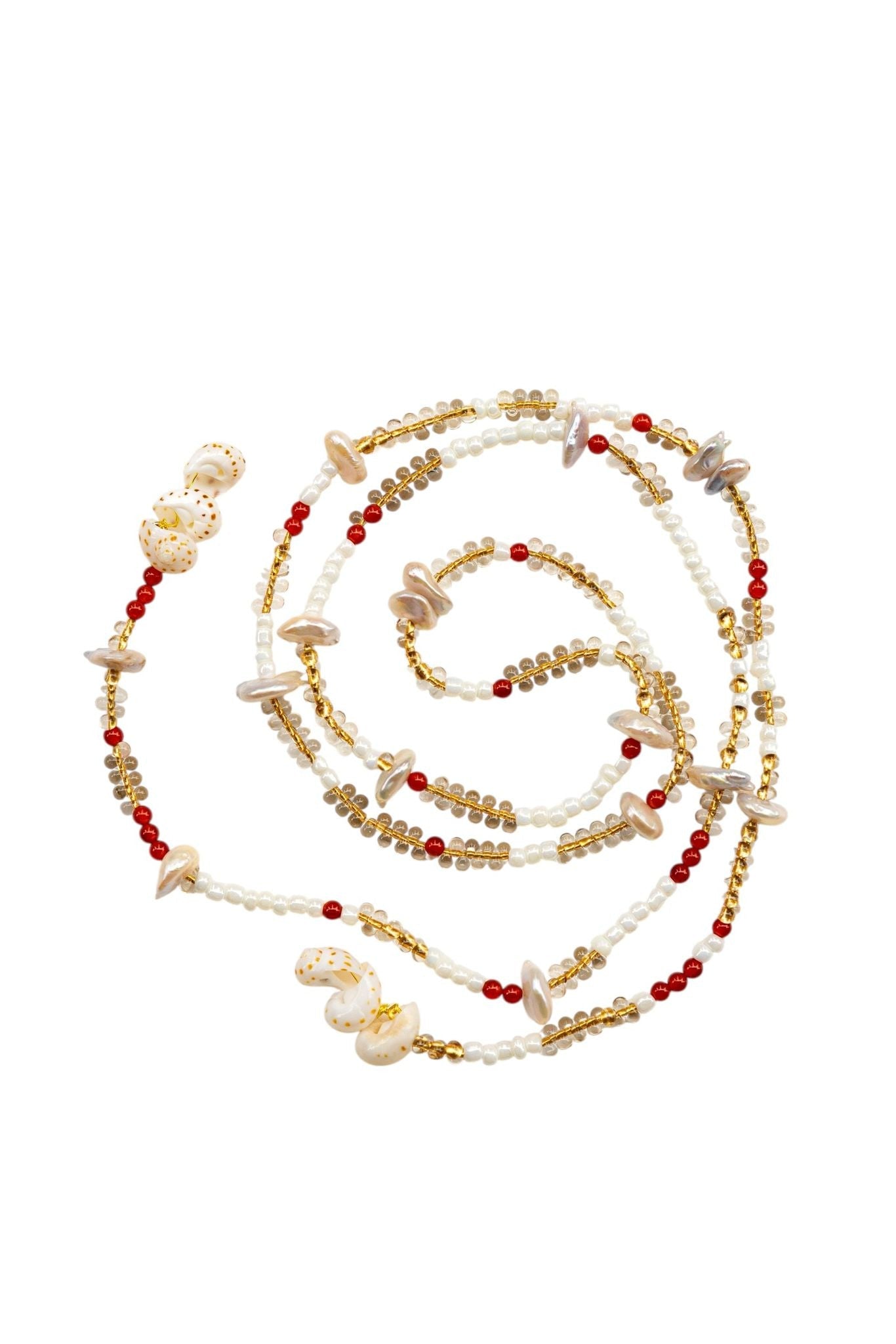 No.15 - Seashell Detailed Long Wrap Necklace/Waist Chain - S/S '26