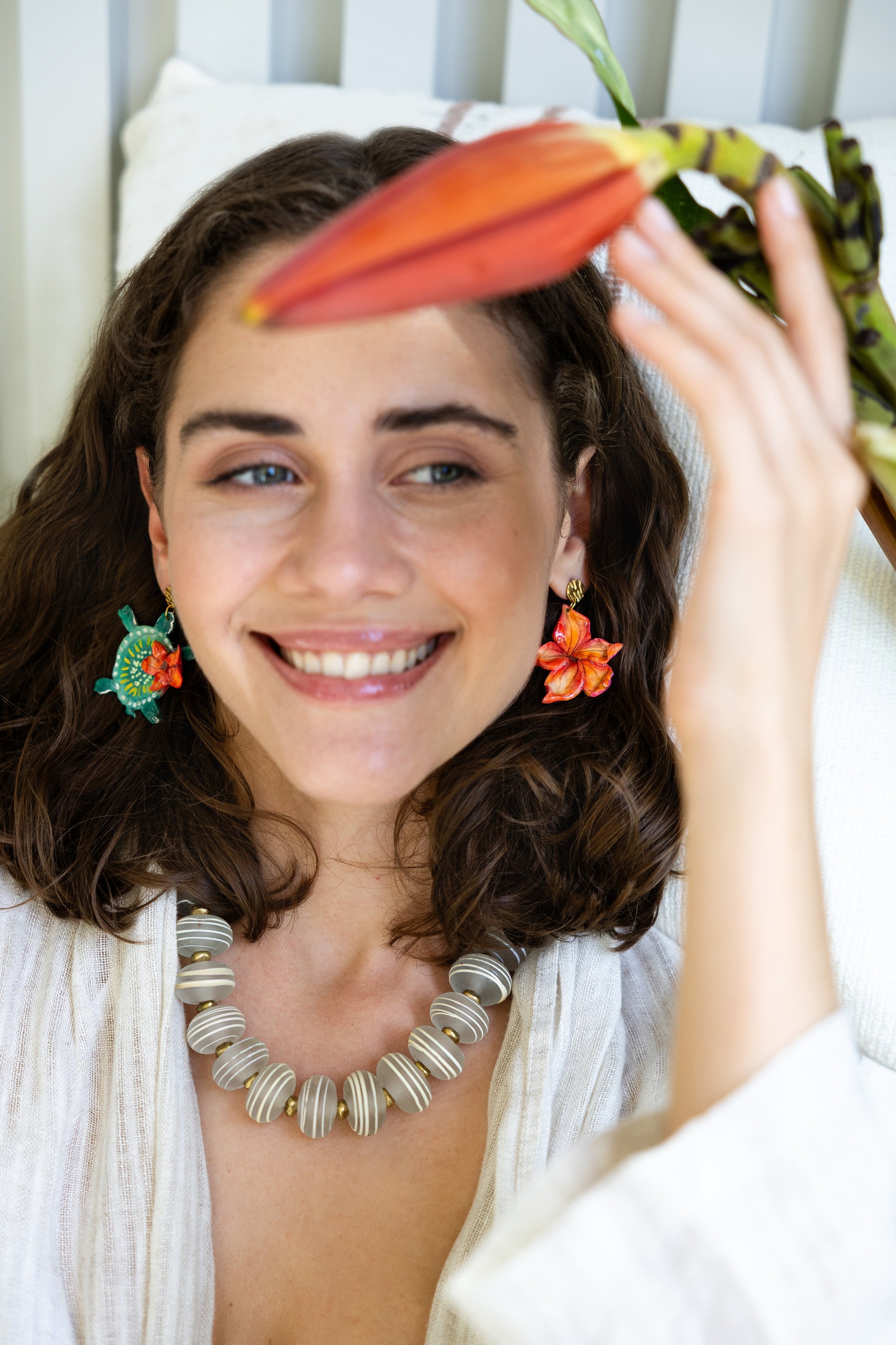 FLORA & TIKI - Asymmetrical Tropical Earrings