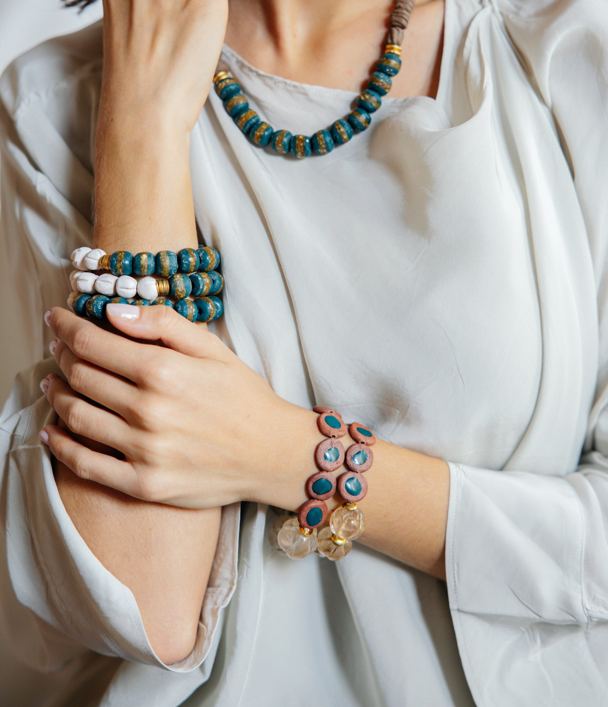 No.14 - Himalayan Glass Beaded Bracelet - A/W 25-26 Silent Reverie