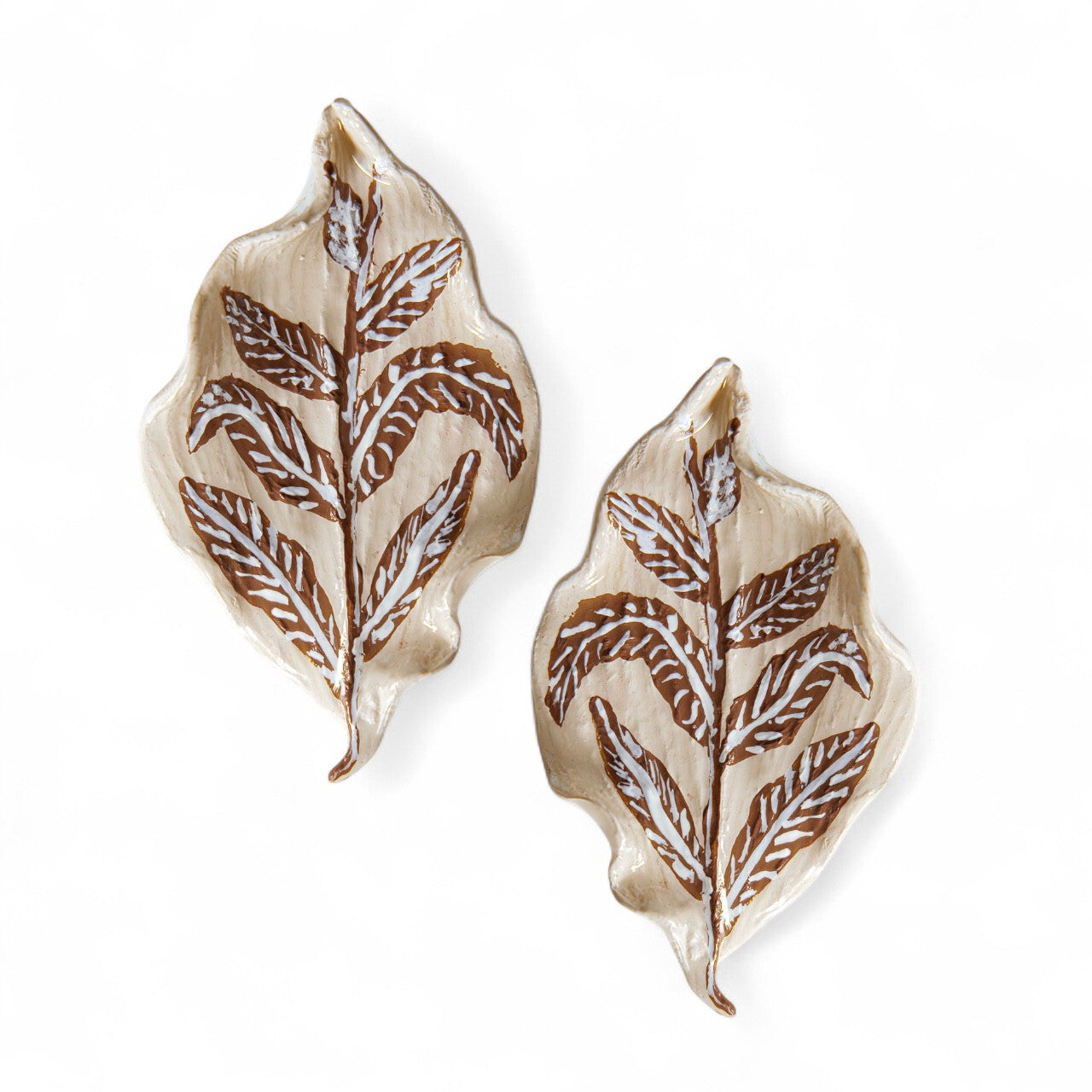 NERINE - Hand Painted Detailed Leaf Earring - A/W 25-26 Silent Reverie