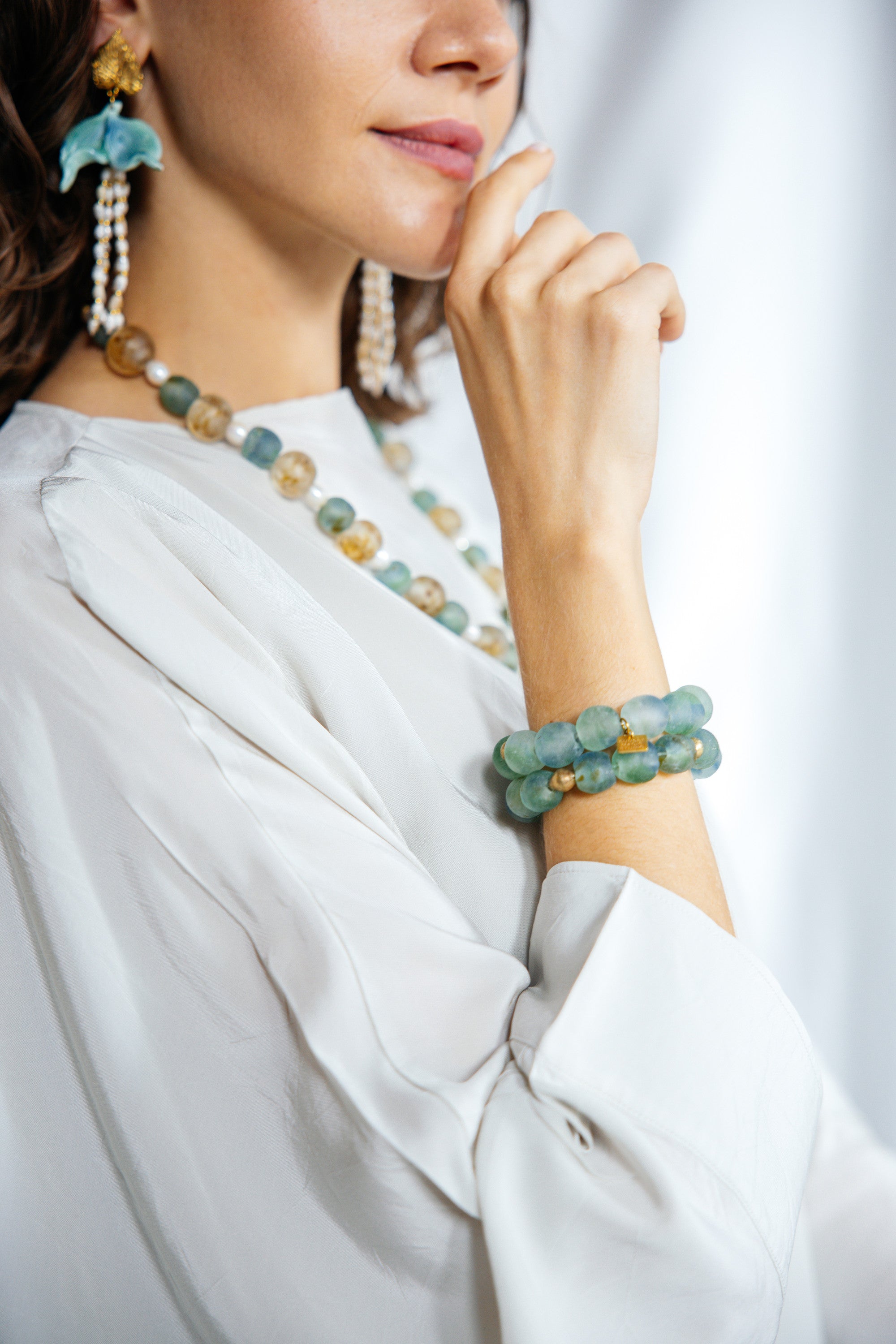 No.10 - African Beaded Bracelet with Brass - A/W 25-26 Silent Reverie